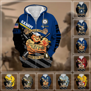 Premium US Retired Zip Hoodie NPVC111110