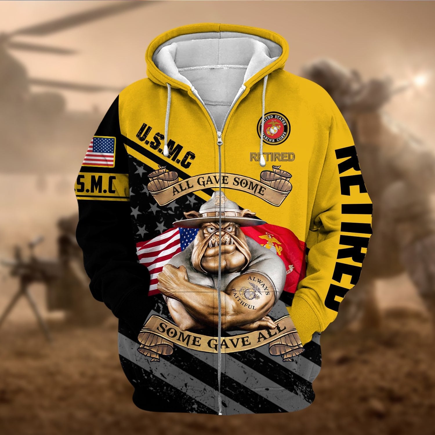 Premium US Retired Zip Hoodie NPVC111110