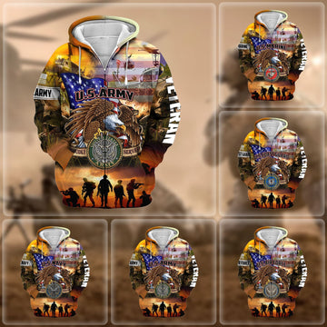 Premium Honoring All Who Served US Veteran Zip Hoodie NPVC271003