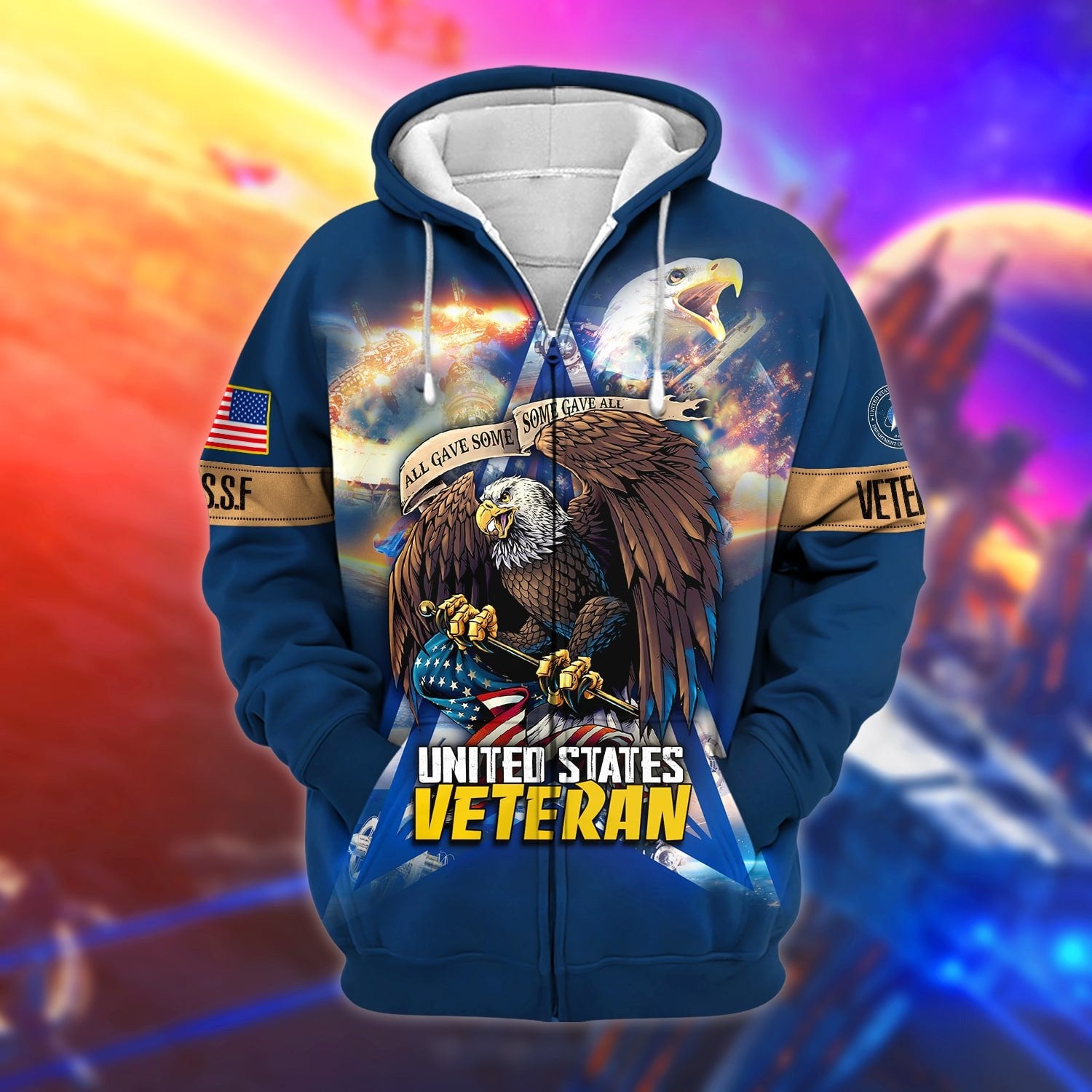 Unique All Gave Some US Veteran Zip Hoodie NPVC251115