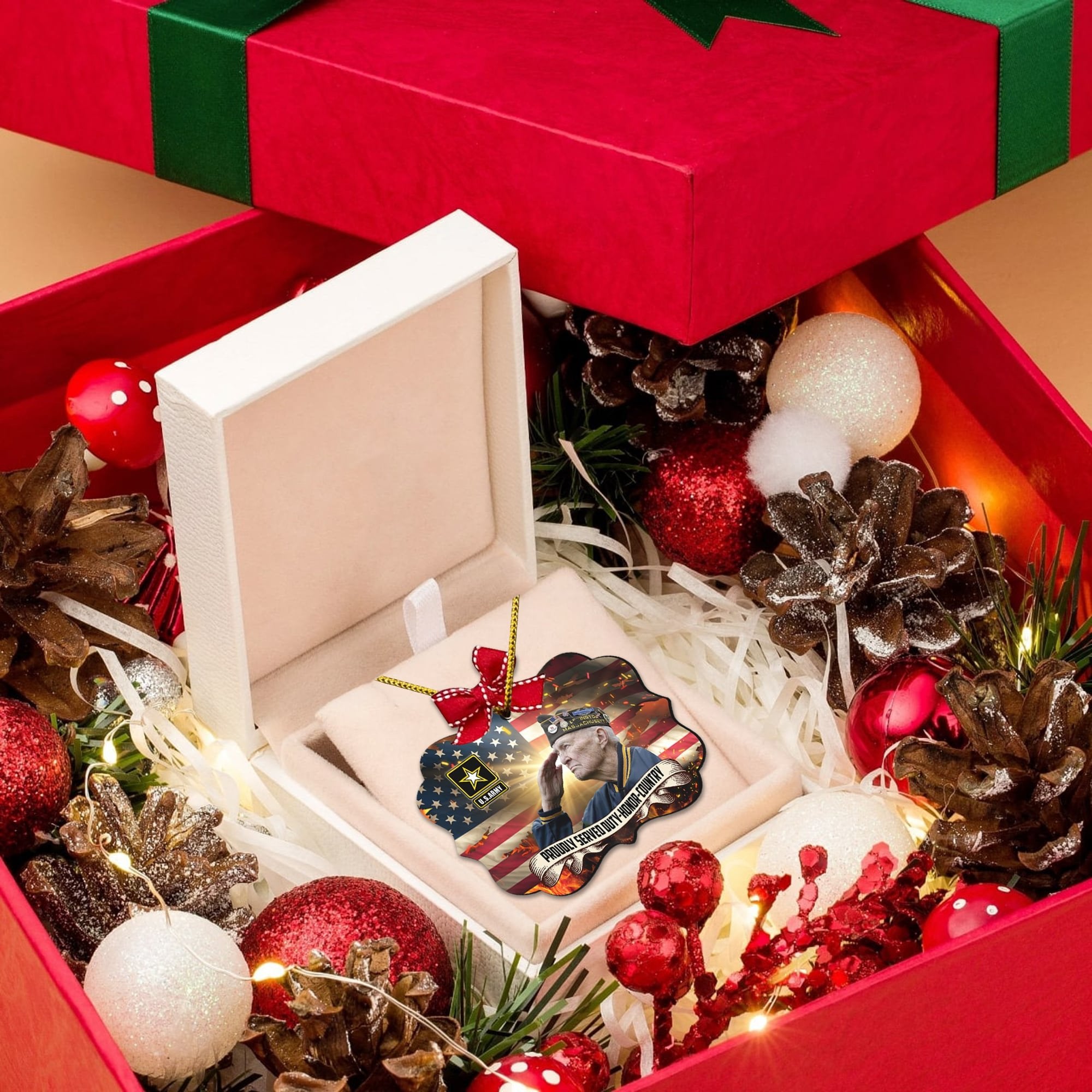 Unique Custom Photo US Veteran Ornament NPVC141101