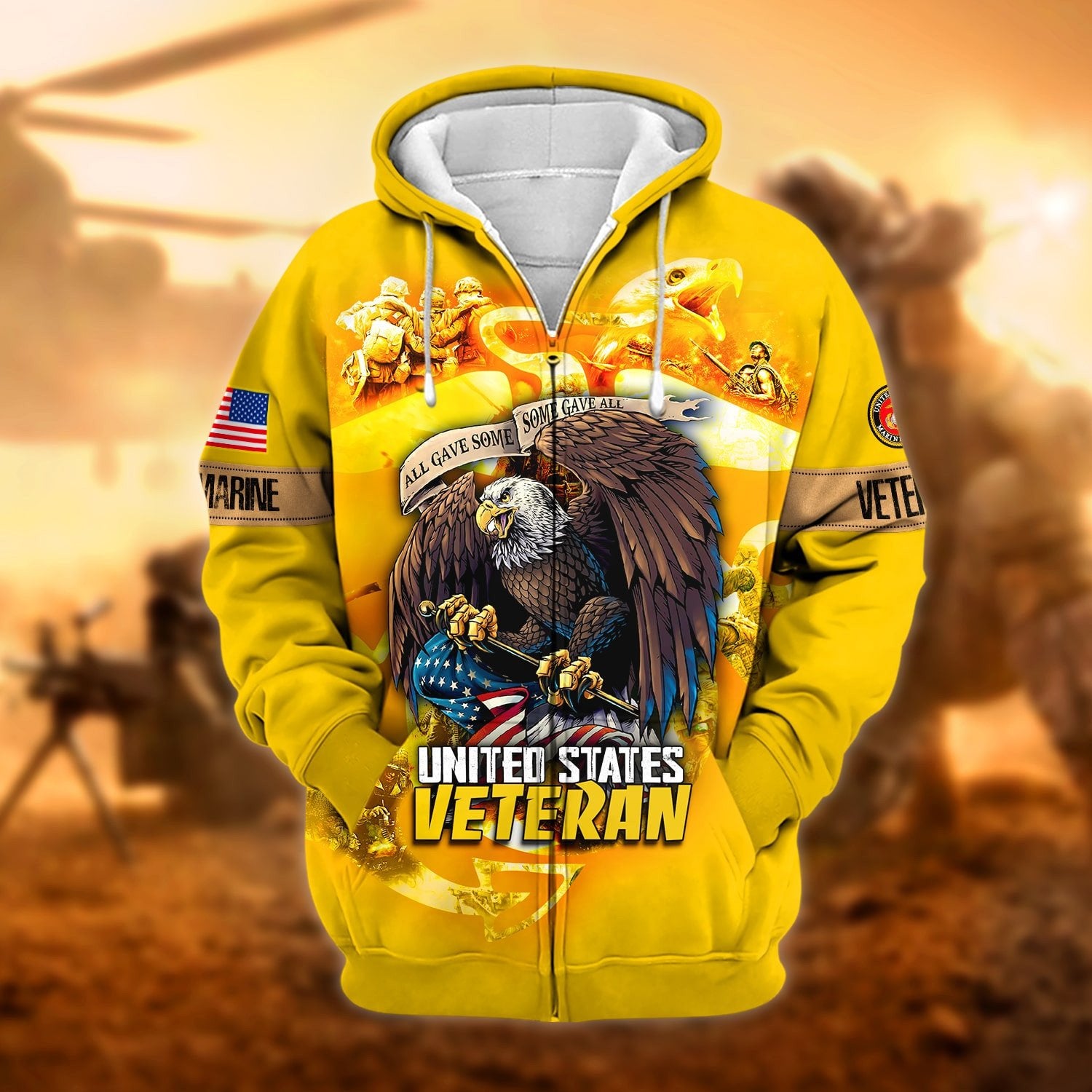 Unique All Gave Some US Veteran Zip Hoodie NPVC251115