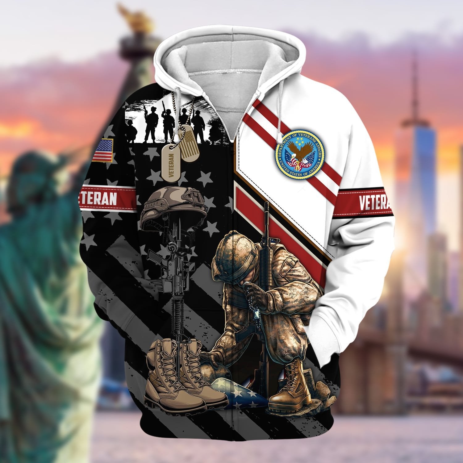 Unique Honoring All Who Served US Veteran Zip Hoodie NPVC151101