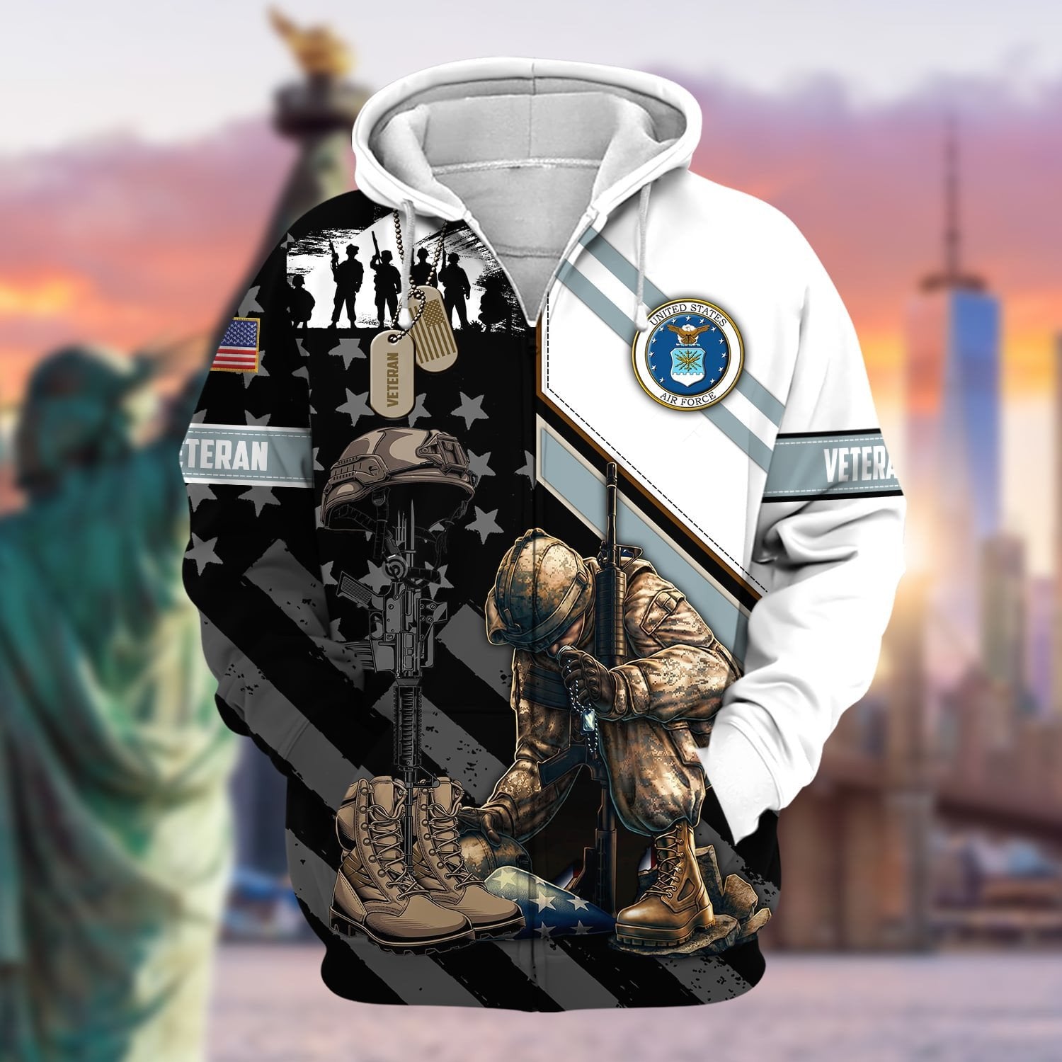 Unique Honoring All Who Served US Veteran Zip Hoodie NPVC151101