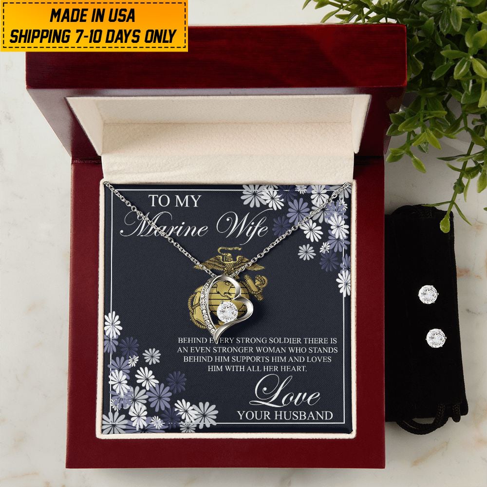 Unique US Veteran Wife Necklace Wife Gift From Husband NPVC020201