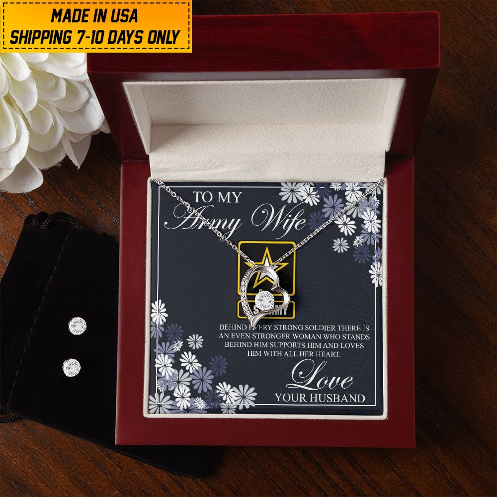 Unique US Veteran Wife Necklace Wife Gift From Husband NPVC020201