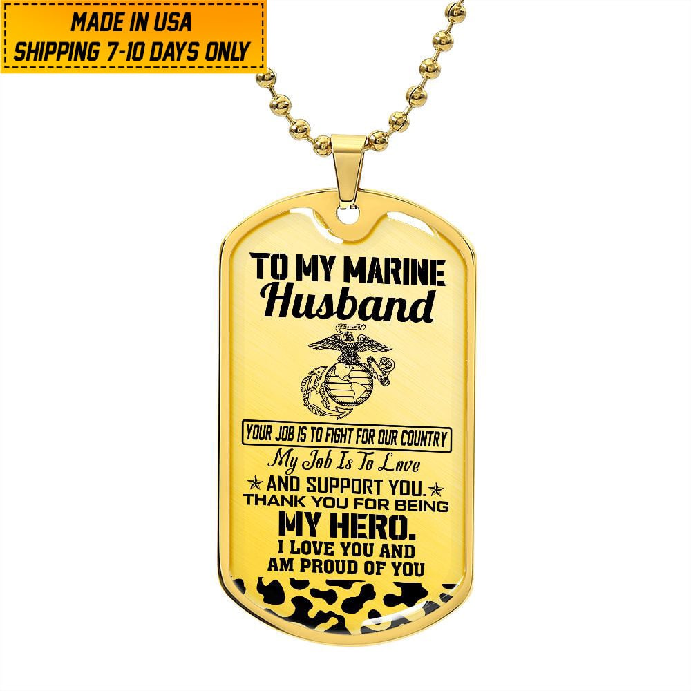 Premium US Veteran Dog Tag Husband Gift From Wife NPVC020203