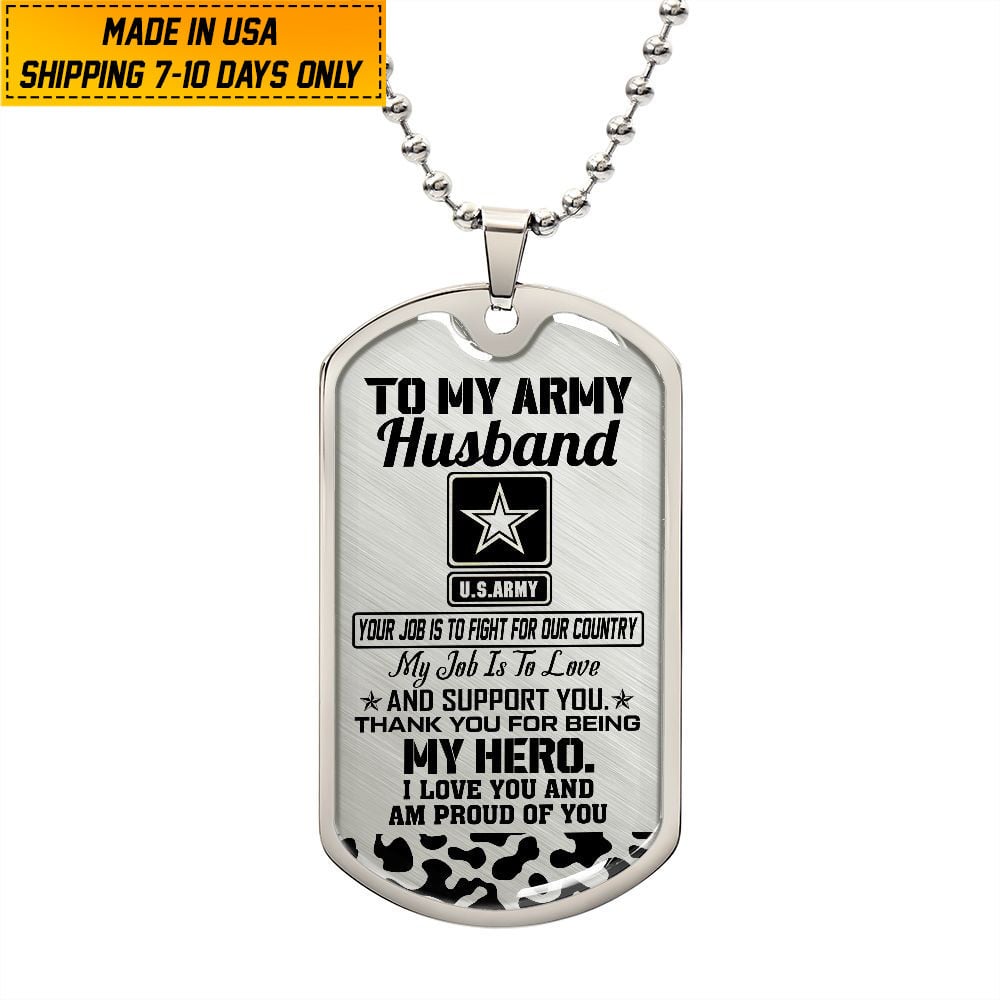 Premium US Veteran Dog Tag Husband Gift From Wife NPVC020203