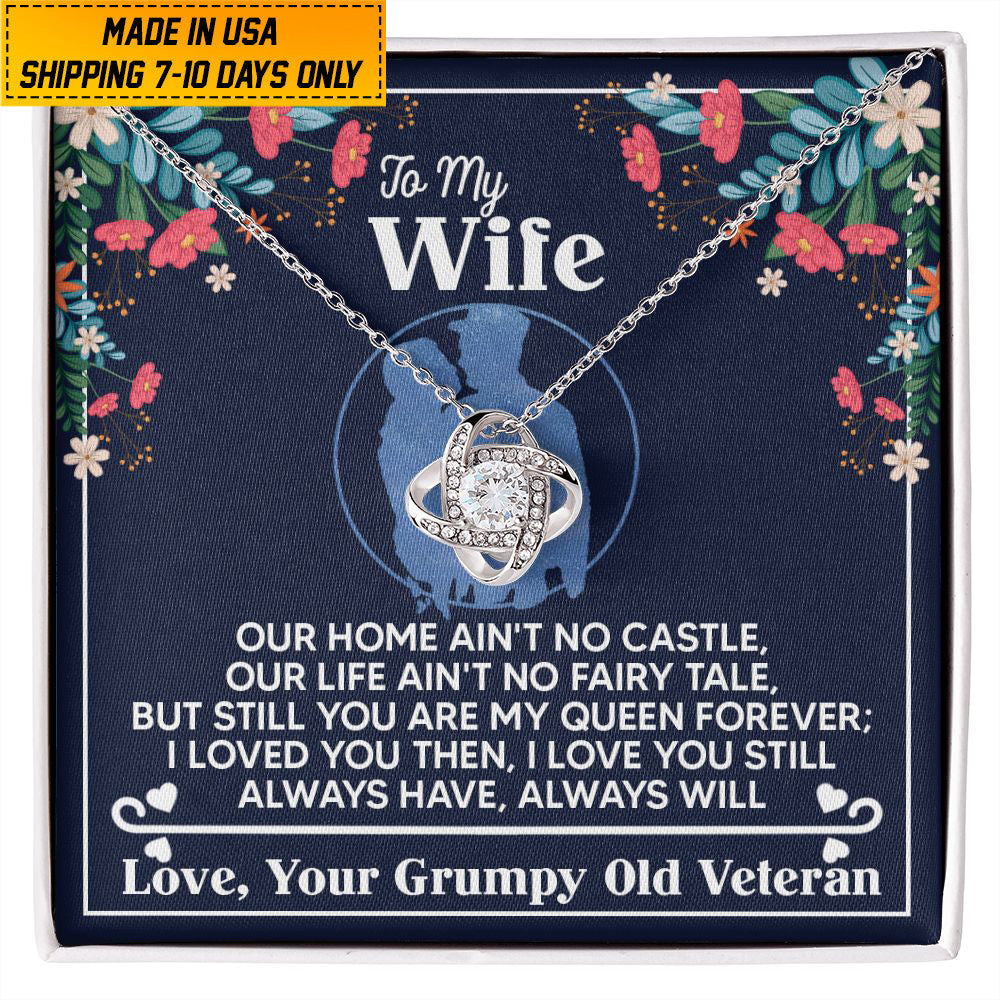 Premium US Veteran Wife Necklace Wife Gift From Husband NPVC020202