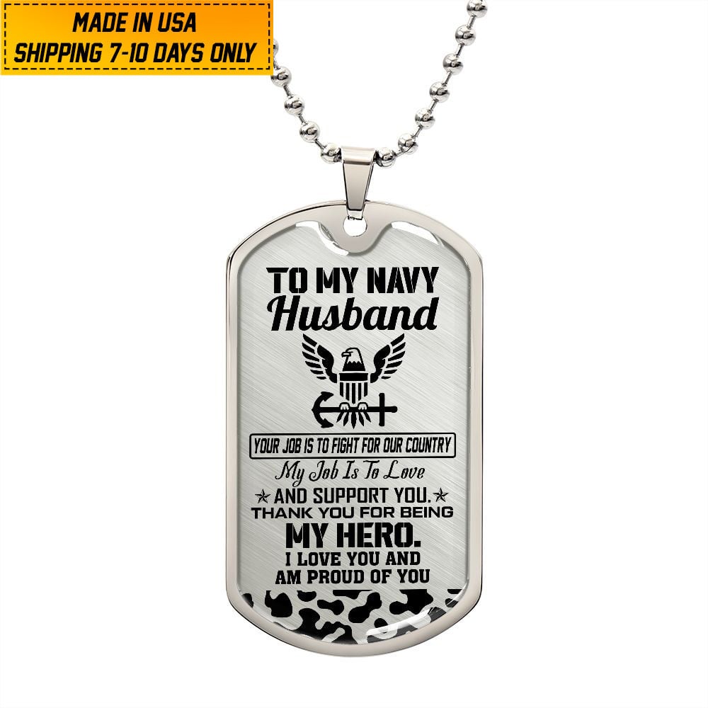 Premium US Veteran Dog Tag Husband Gift From Wife NPVC020203