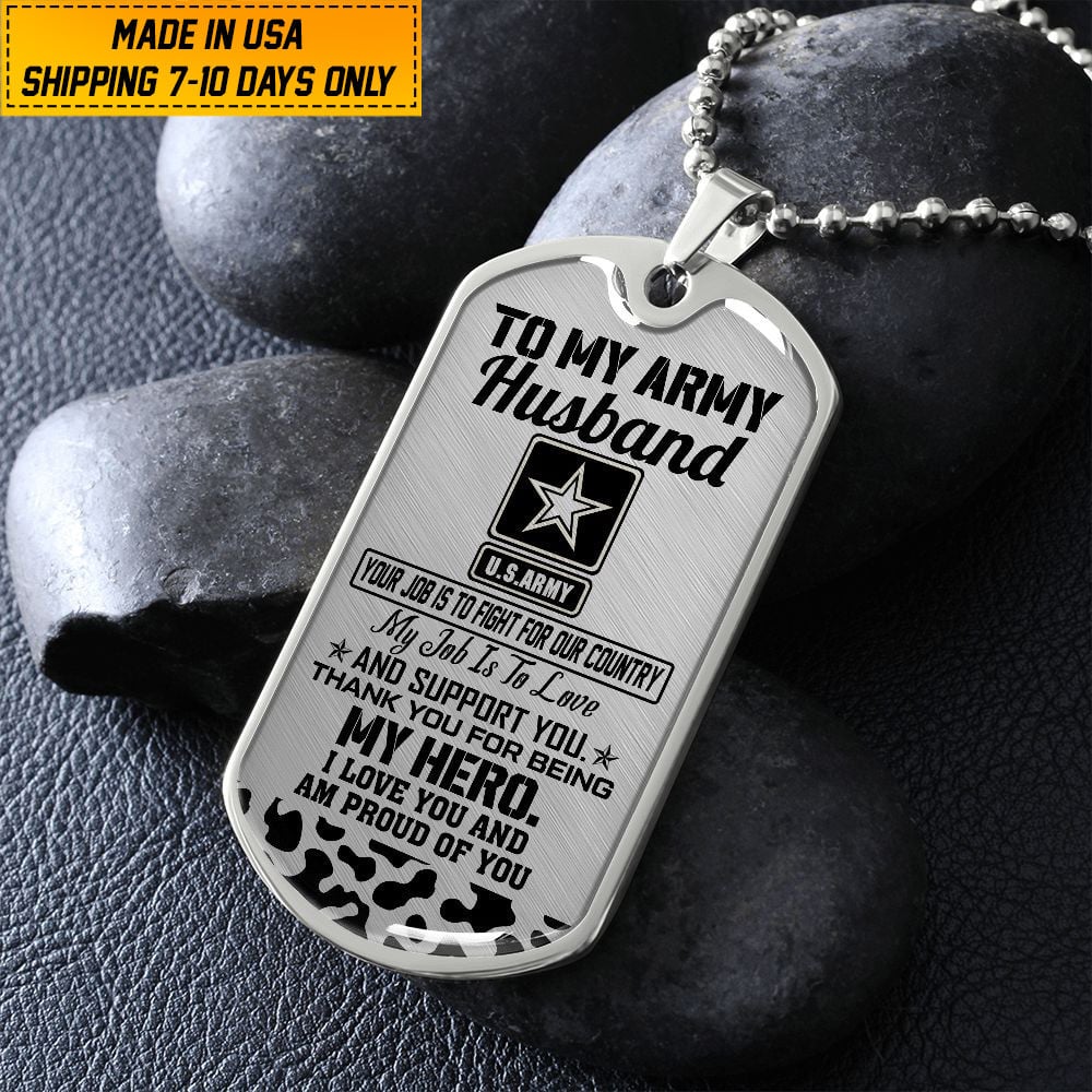 Premium US Veteran Dog Tag Husband Gift From Wife NPVC020203
