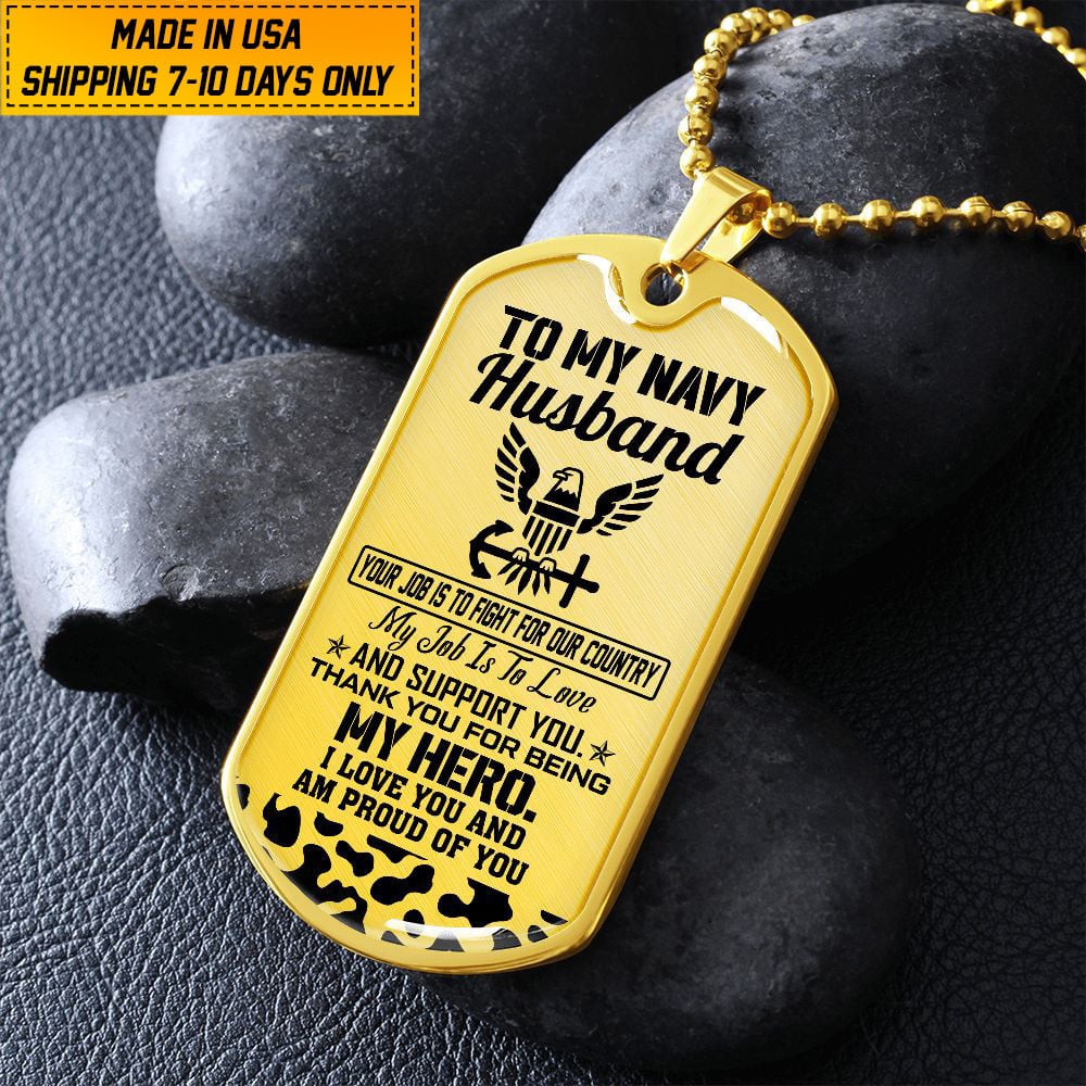 Premium US Veteran Dog Tag Husband Gift From Wife NPVC020203