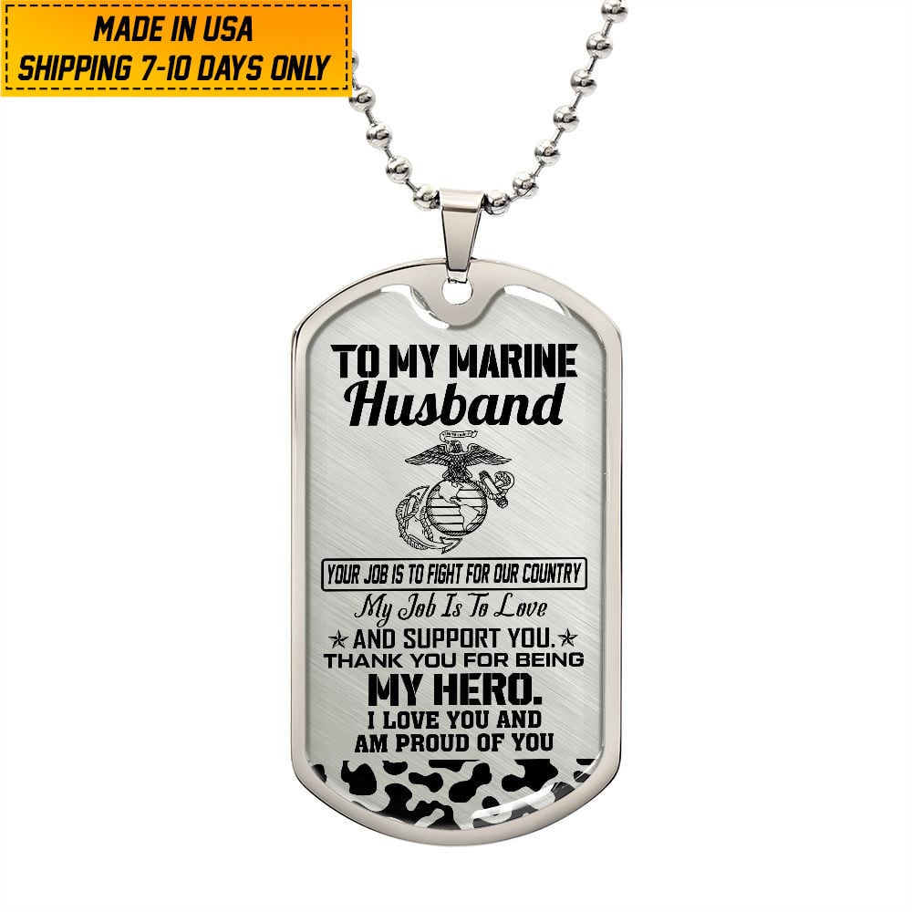 Premium US Veteran Dog Tag Husband Gift From Wife NPVC020203