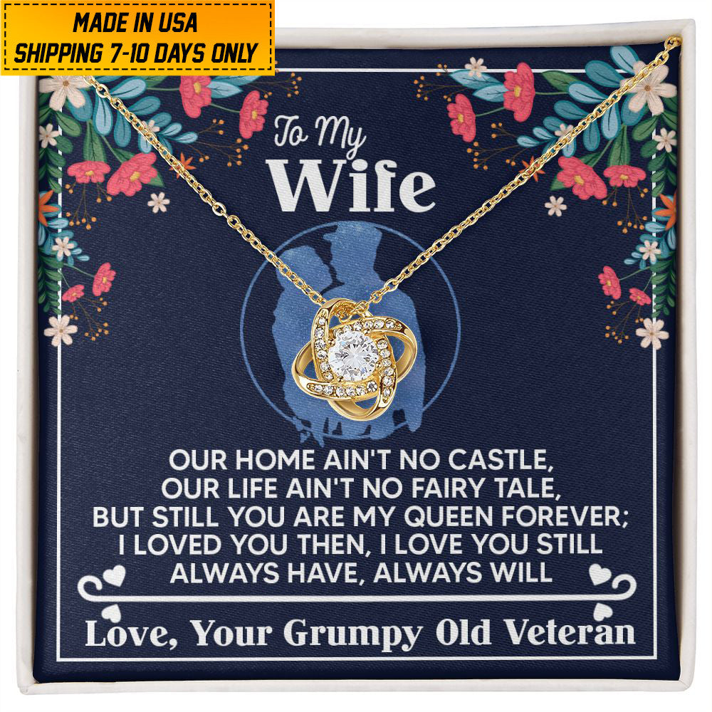 Premium US Veteran Wife Necklace Wife Gift From Husband NPVC020202