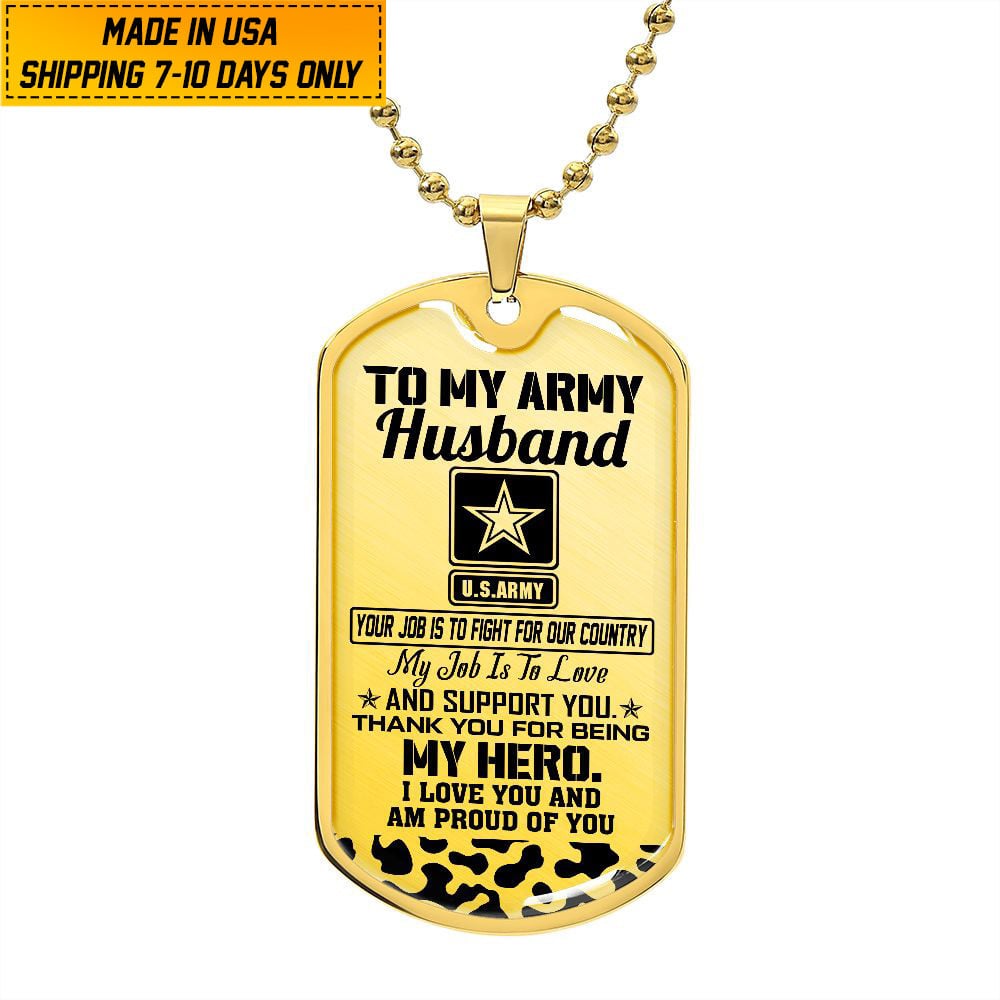 Premium US Veteran Dog Tag Husband Gift From Wife NPVC020203