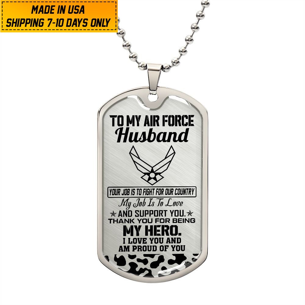 Premium US Veteran Dog Tag Husband Gift From Wife NPVC020203