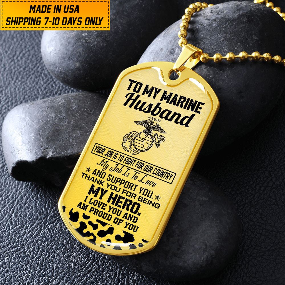 Premium US Veteran Dog Tag Husband Gift From Wife NPVC020203