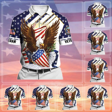 Premium Eagle US Veteran Polo And Hawaii Shirt NPVC140201