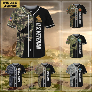 Premium Personalised US Veteran Baseball Jersey NPVC100201