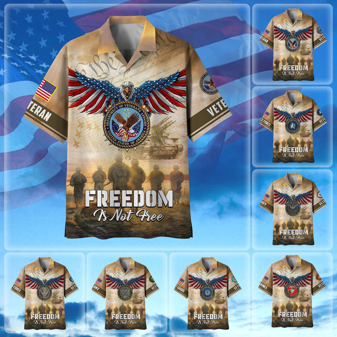 Premium Freedom Is Not Free US Veteran Hawaii Shirt NPVC130603