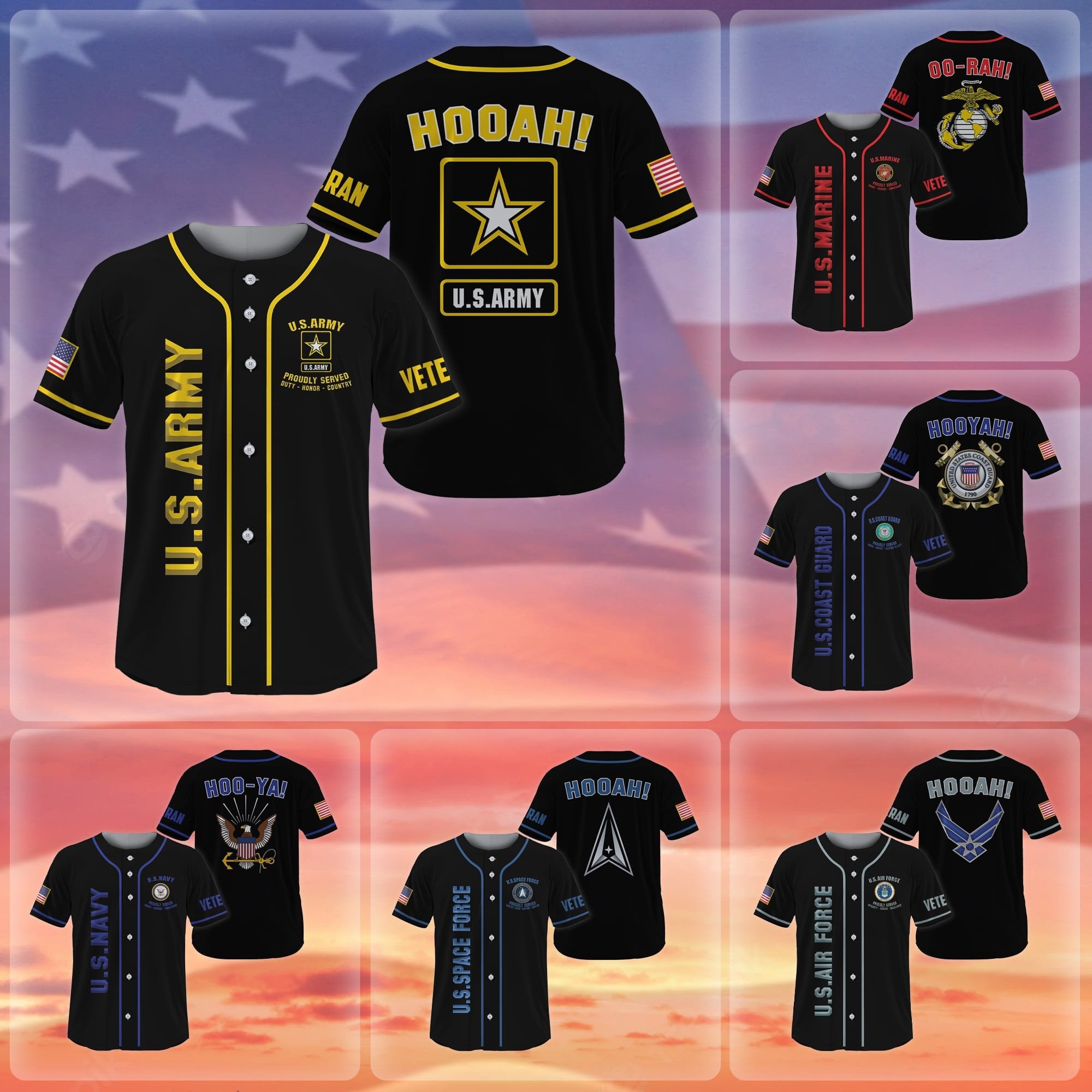 Premium US Veteran Baseball Jersey NPVC270201