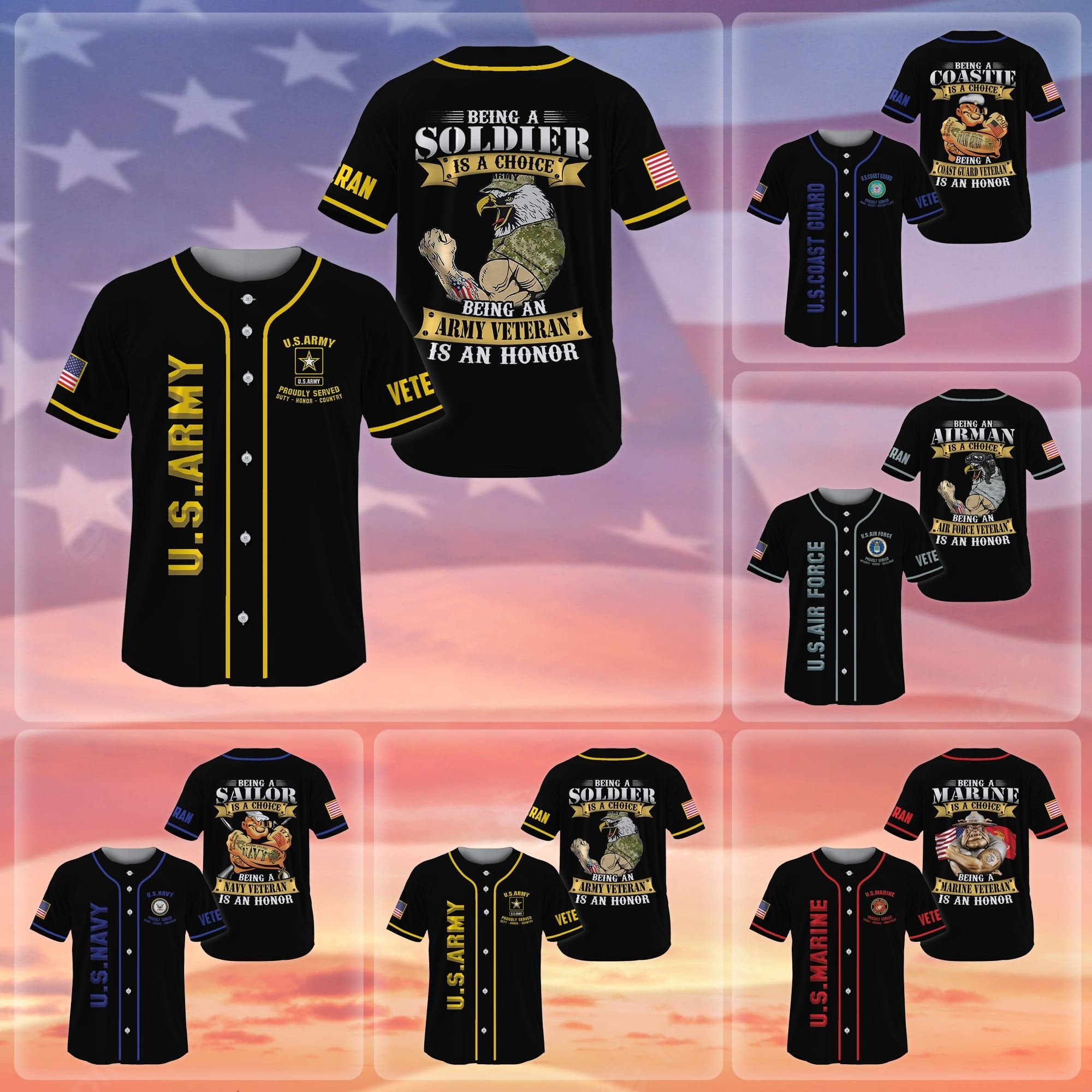 Premium Being A Veteran Is An Honor US Veteran Baseball Jersey NPVC310301
