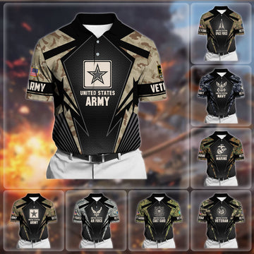 Premium Camo Solider US Veteran Polo Shirt NPVC140301