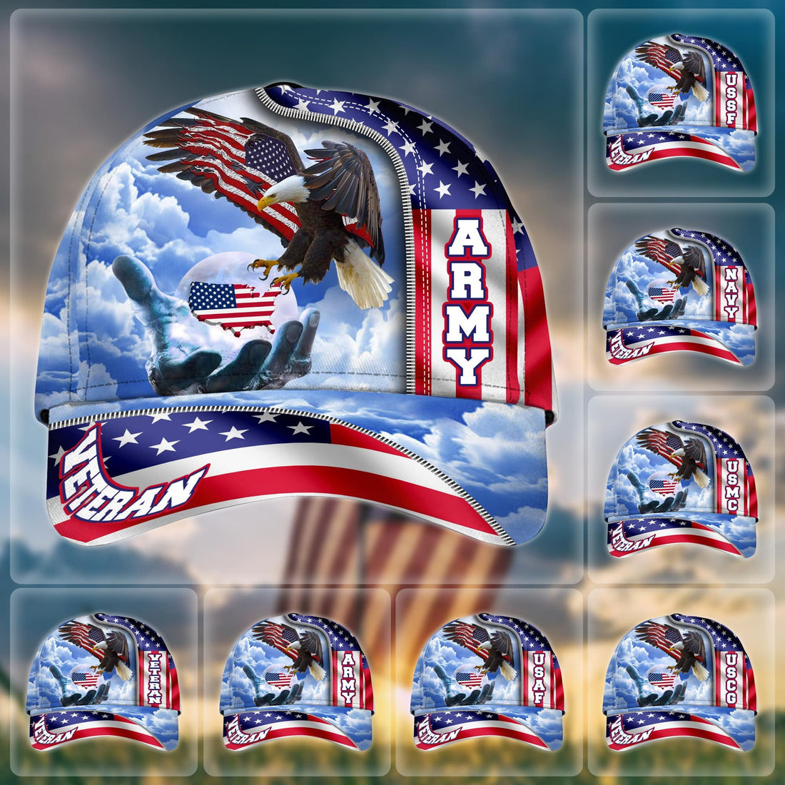 Premium American Pride US Veteran Cap NPVC240501