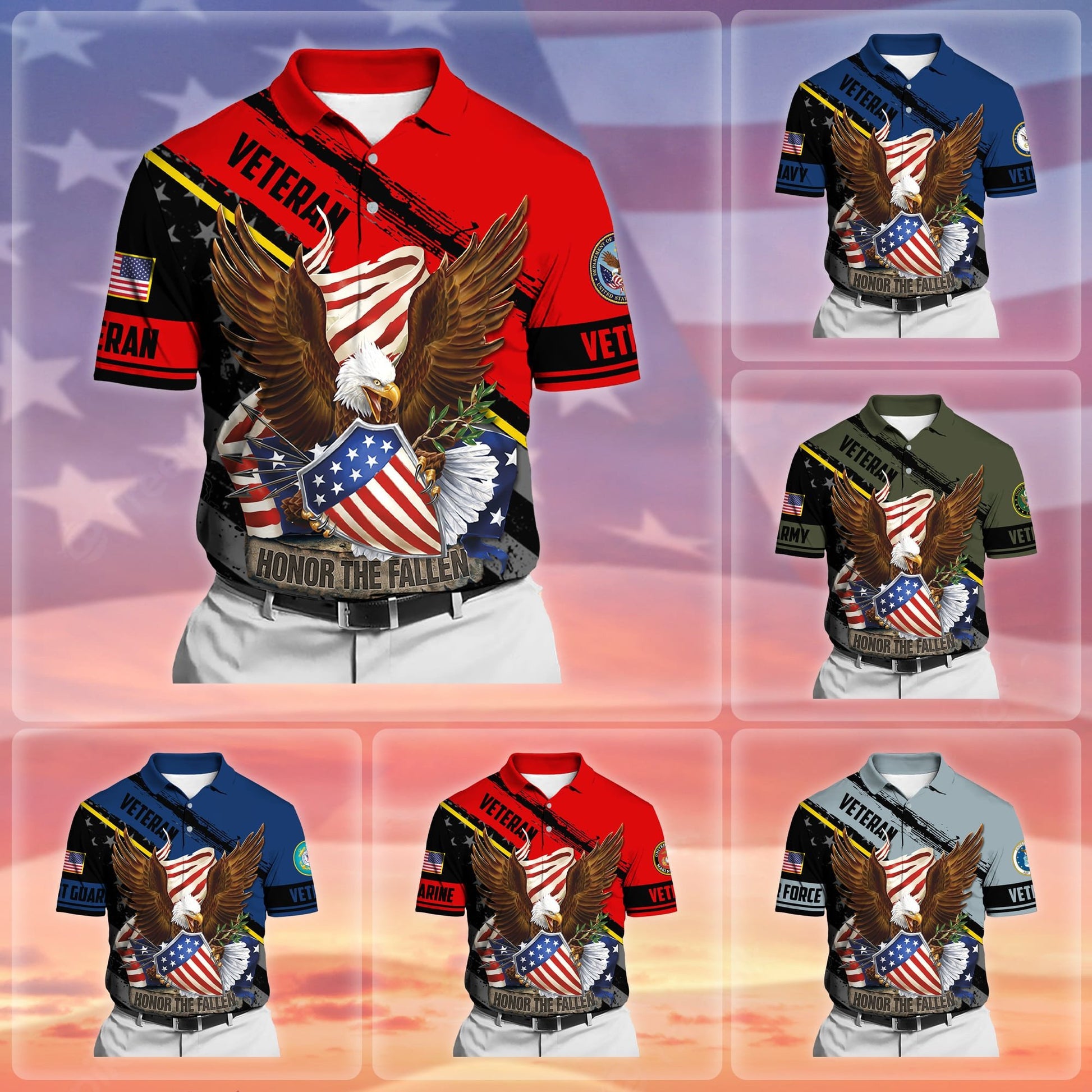 Premium Honor The Fallen US Veteran Polo And Hawaii Shirt NPVC091102