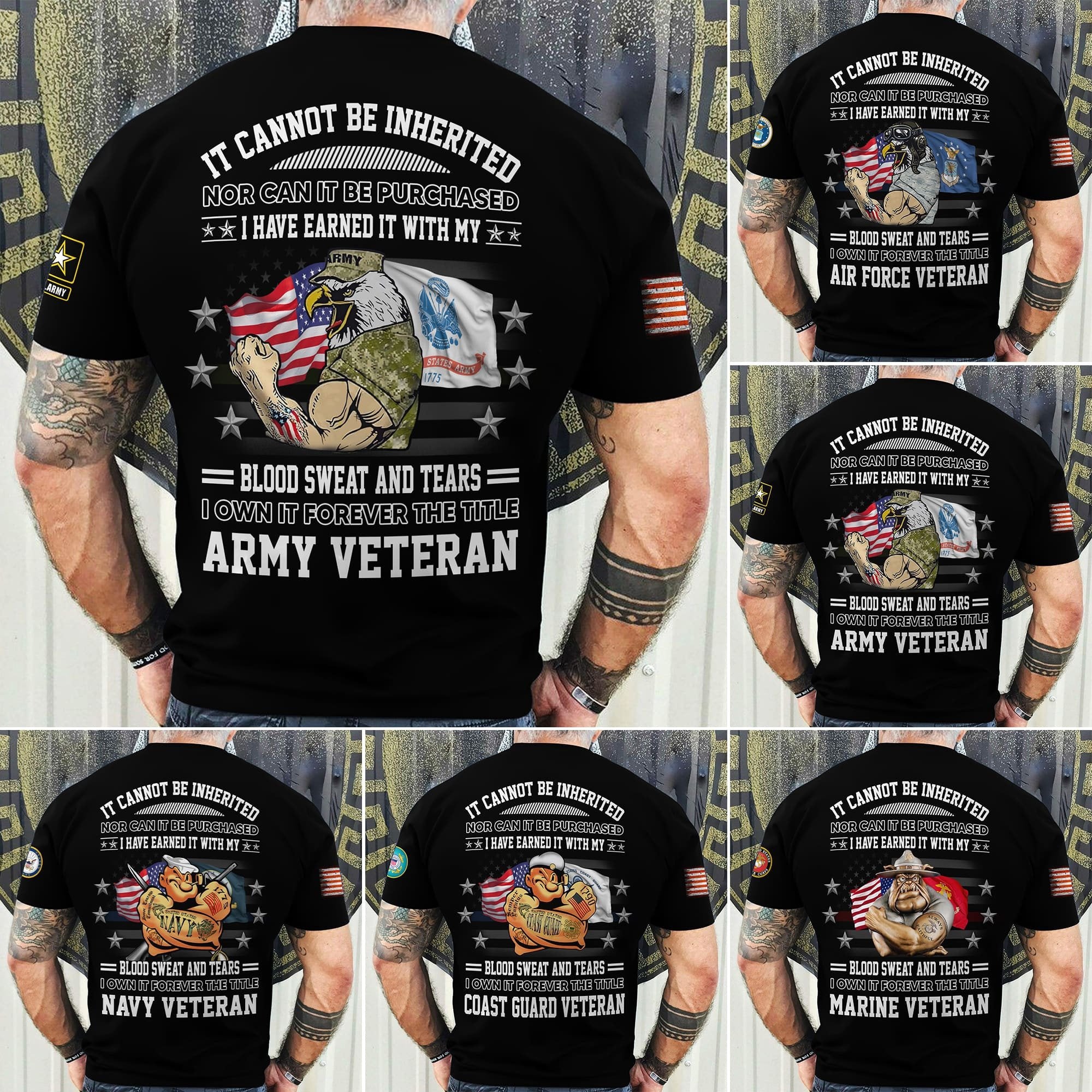 Premium I Have Earned It With My Blood Sweat And Tears US Veteran T-Shirt NPVC210401