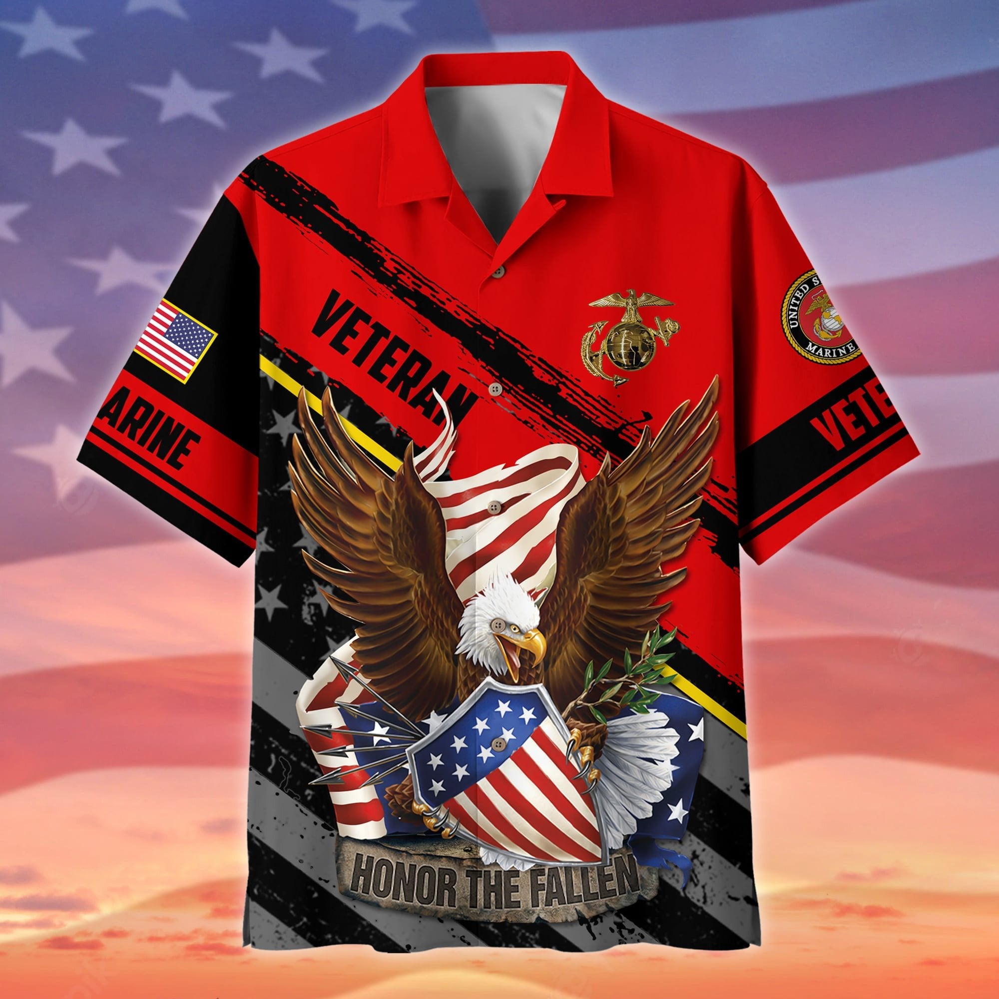 Premium Honor The Fallen US Veteran Polo And Hawaii Shirt NPVC091102