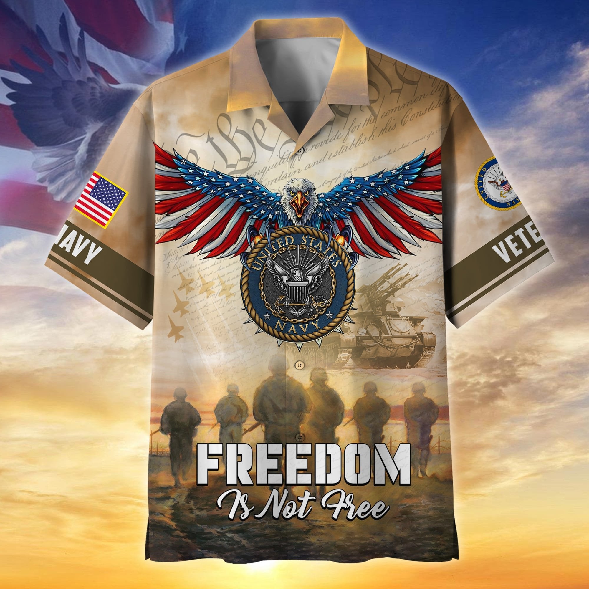Premium Freedom Is Not Free US Veteran Hawaii Shirt NPVC130603