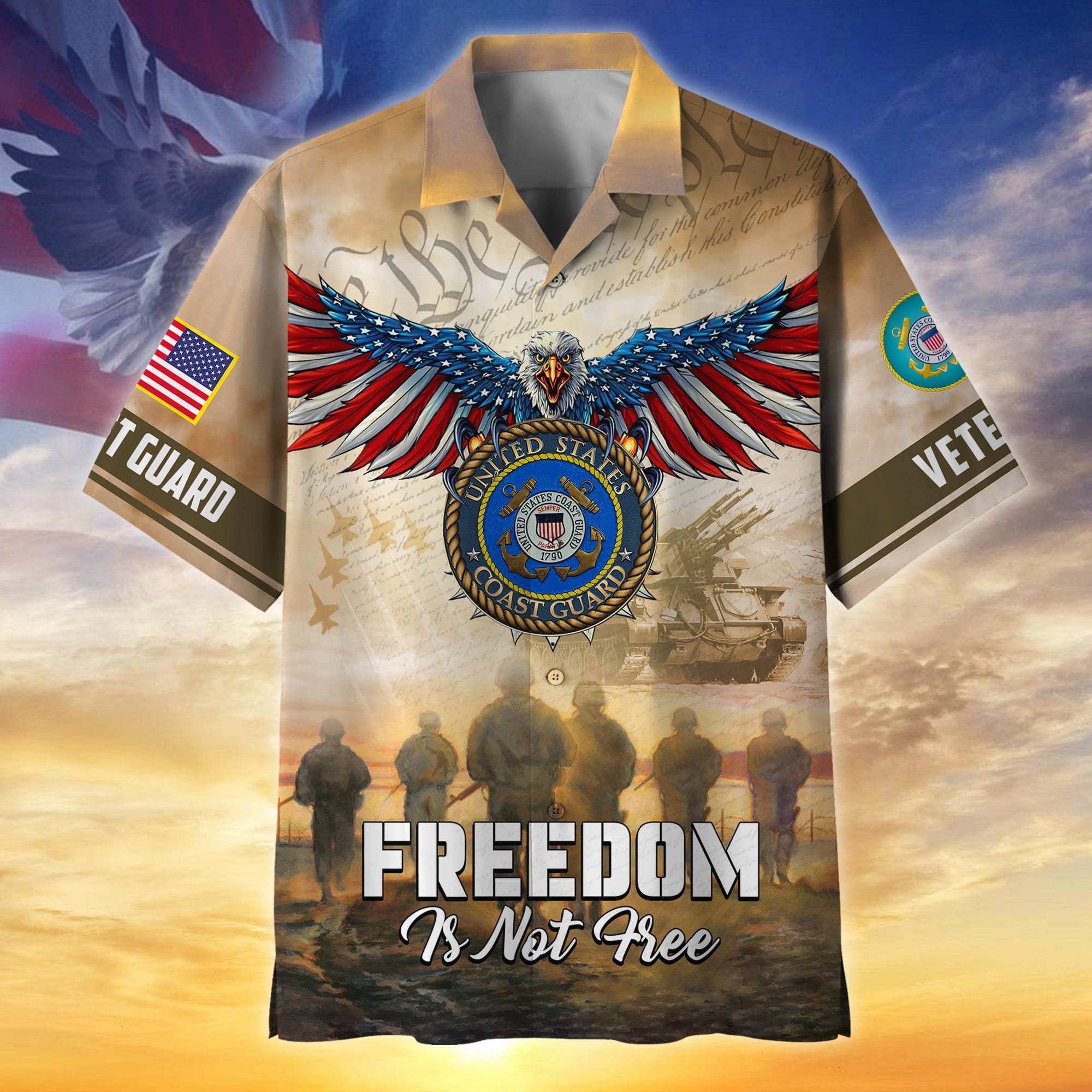Premium Freedom Is Not Free US Veteran Hawaii Shirt NPVC130603