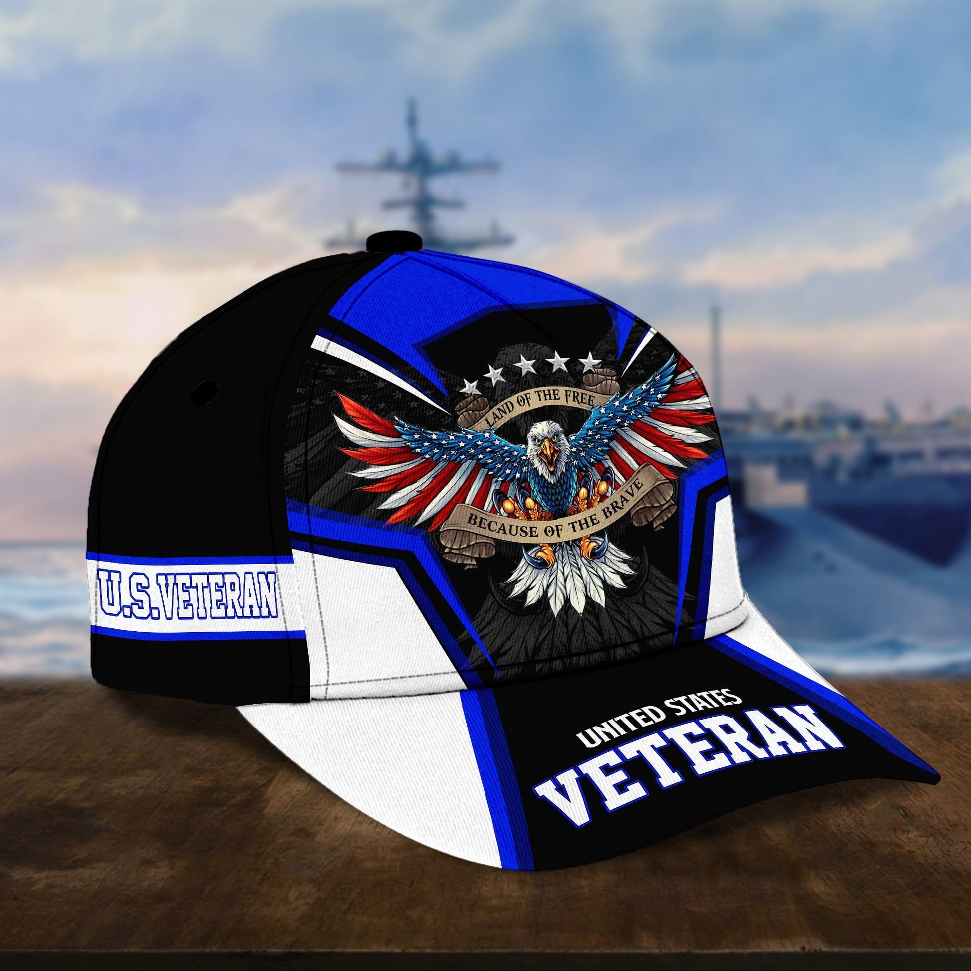Premium Land Of The Free U.S. Veteran 3D Cap NPVC110701