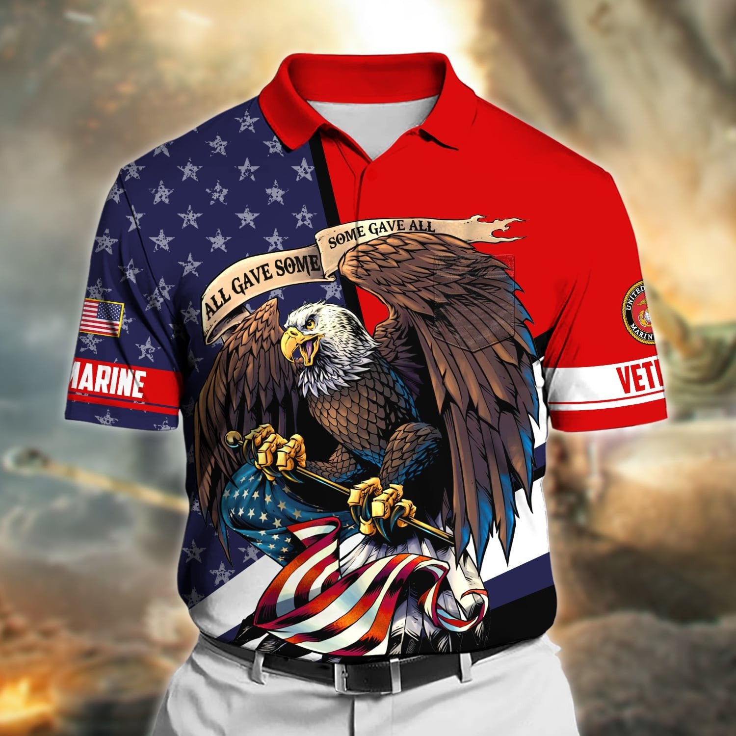 Premium All Gave Some Some Gave All US Veteran Polo Shirt With Pocket NPVC260401