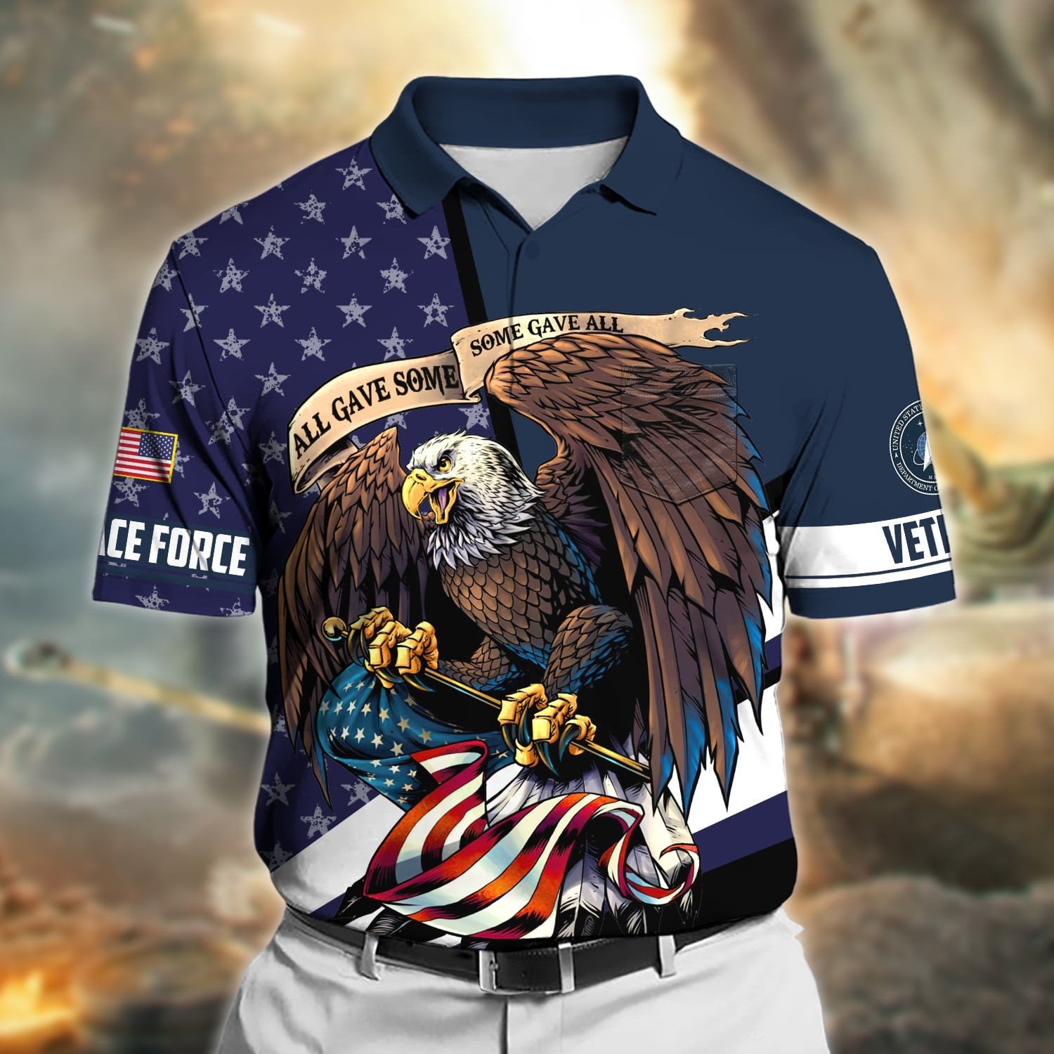 Premium All Gave Some Some Gave All US Veteran Polo Shirt With Pocket NPVC260401