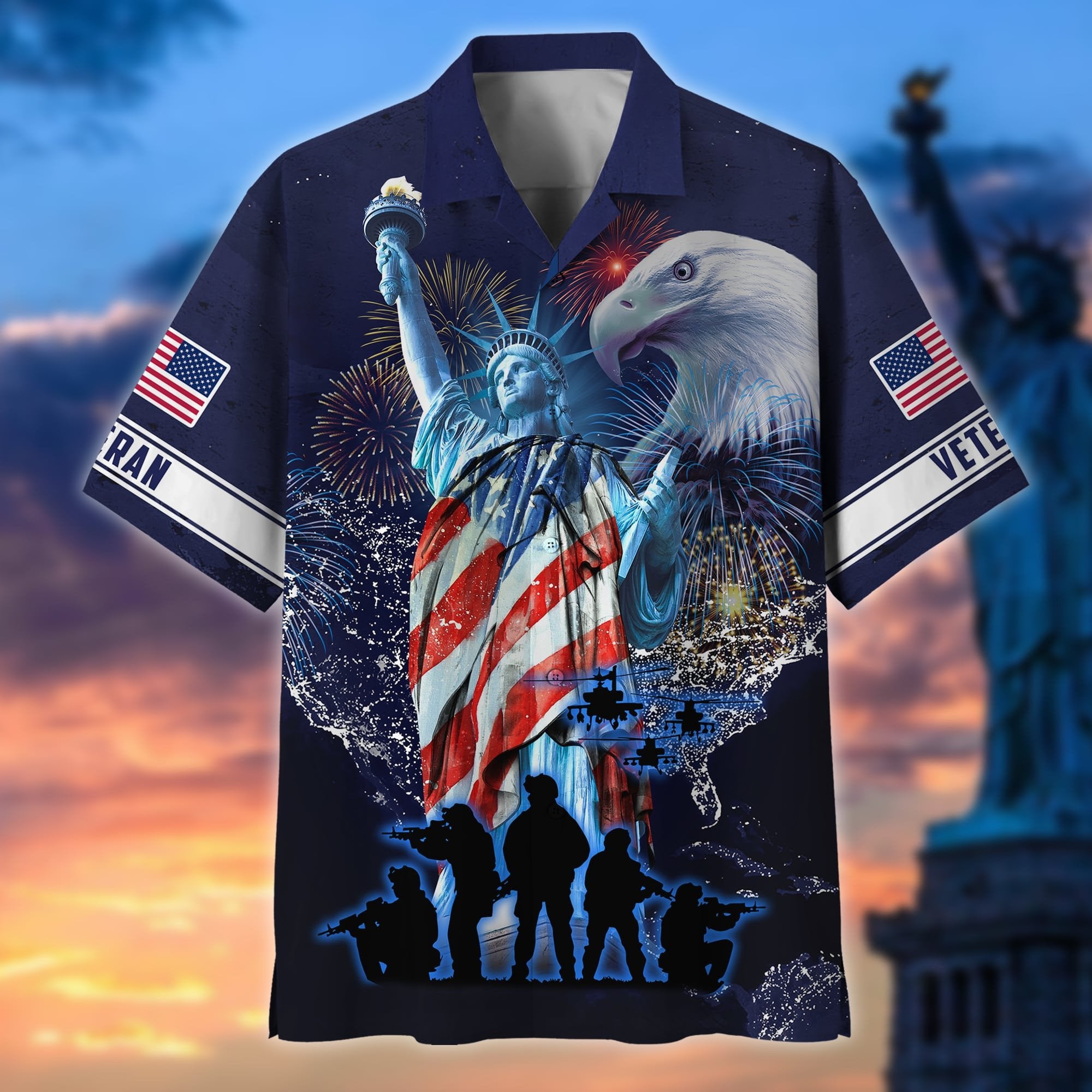 Premium American Pride 4th Of July US Veteran Hawaii Shirt NPVC220501