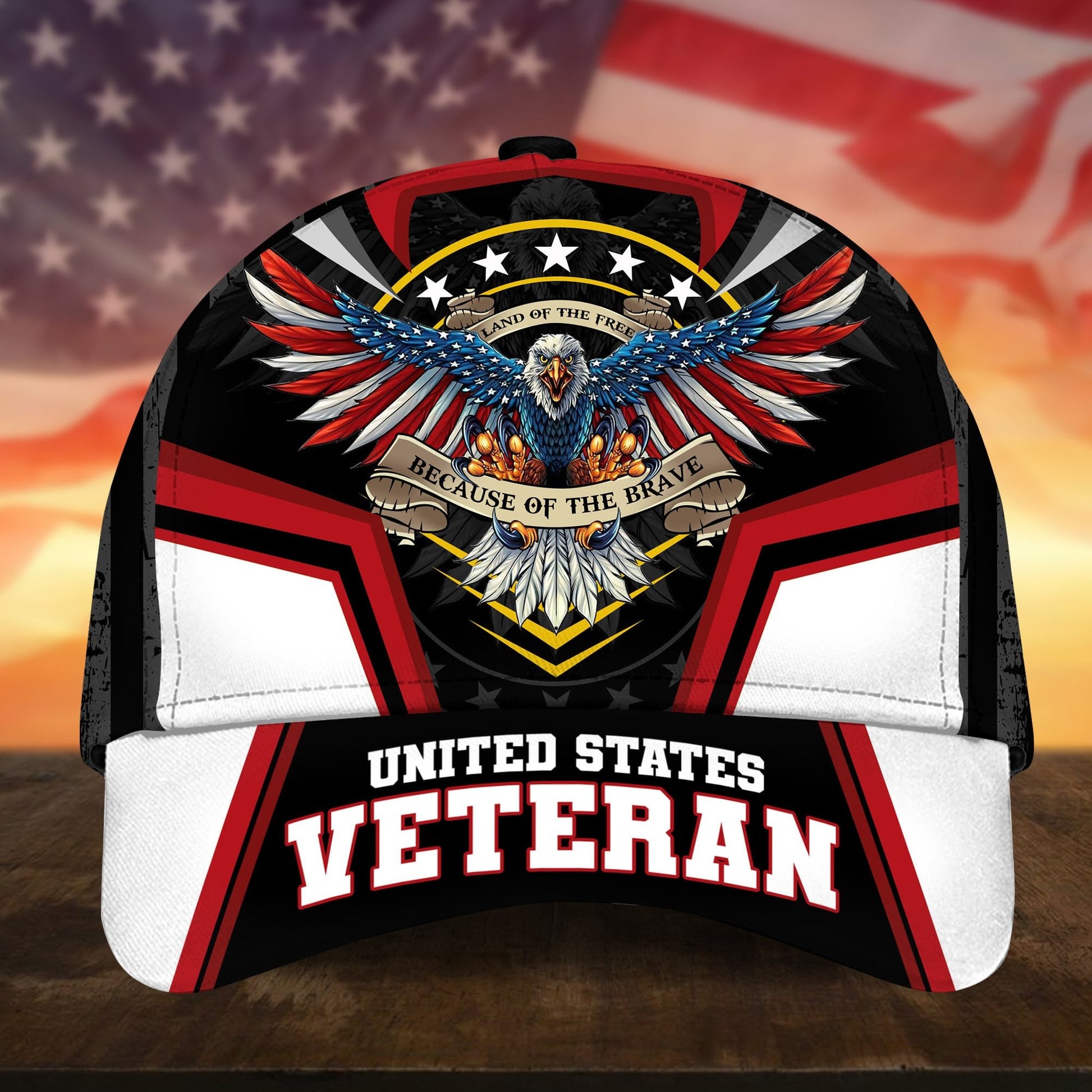 Premium Land Of The Free Because Of The Brave US Veteran Cap APVC190701
