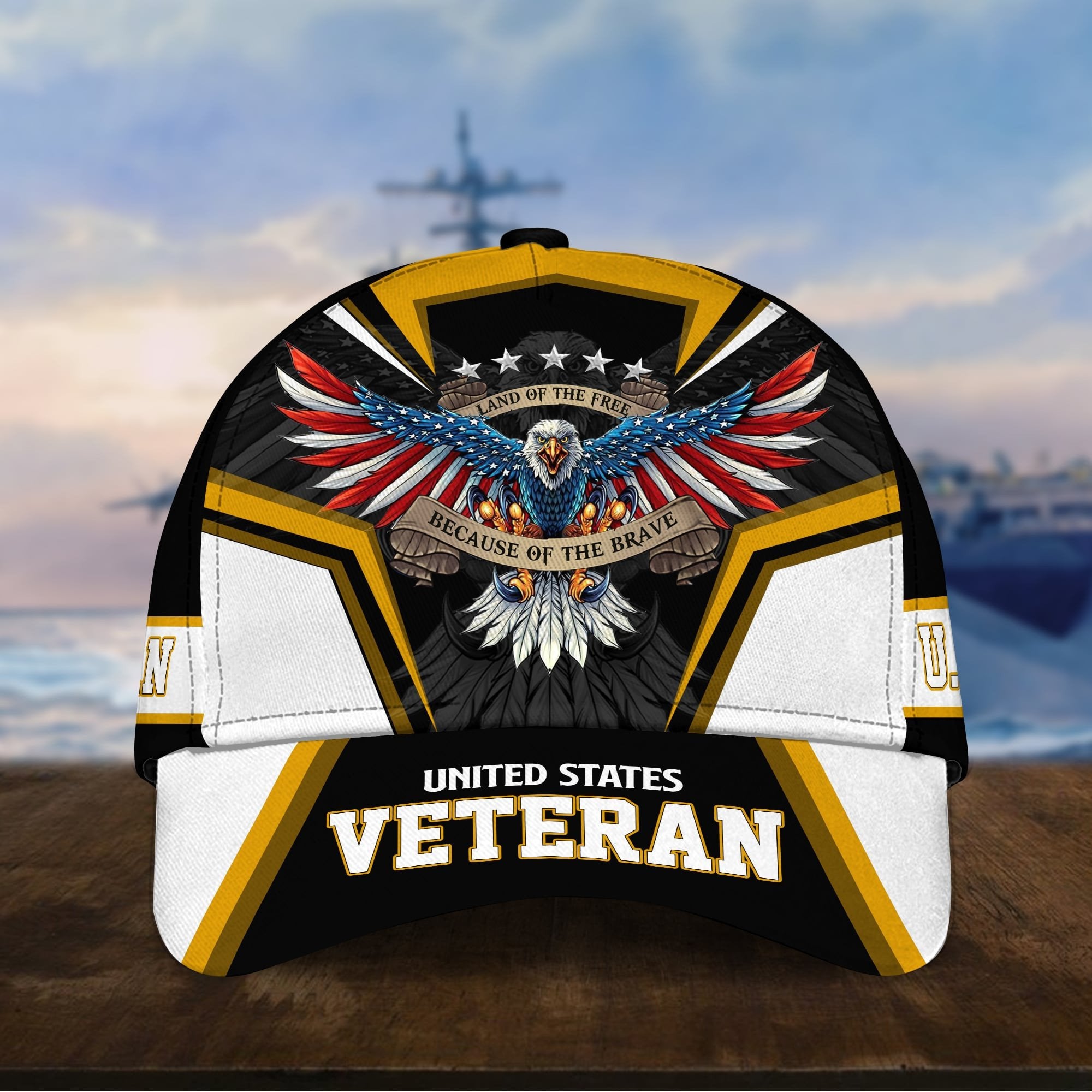 Premium Land Of The Free U.S. Veteran 3D Cap NPVC110701