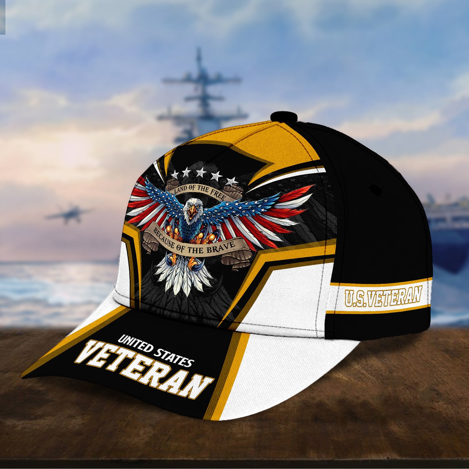 Premium Land Of The Free U.S. Veteran 3D Cap NPVC110701