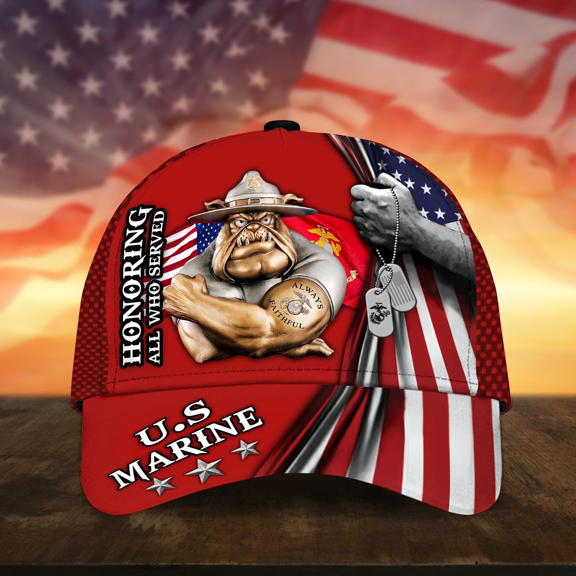 Premium Honoring All Who Served US Veteran Cap APVC100702