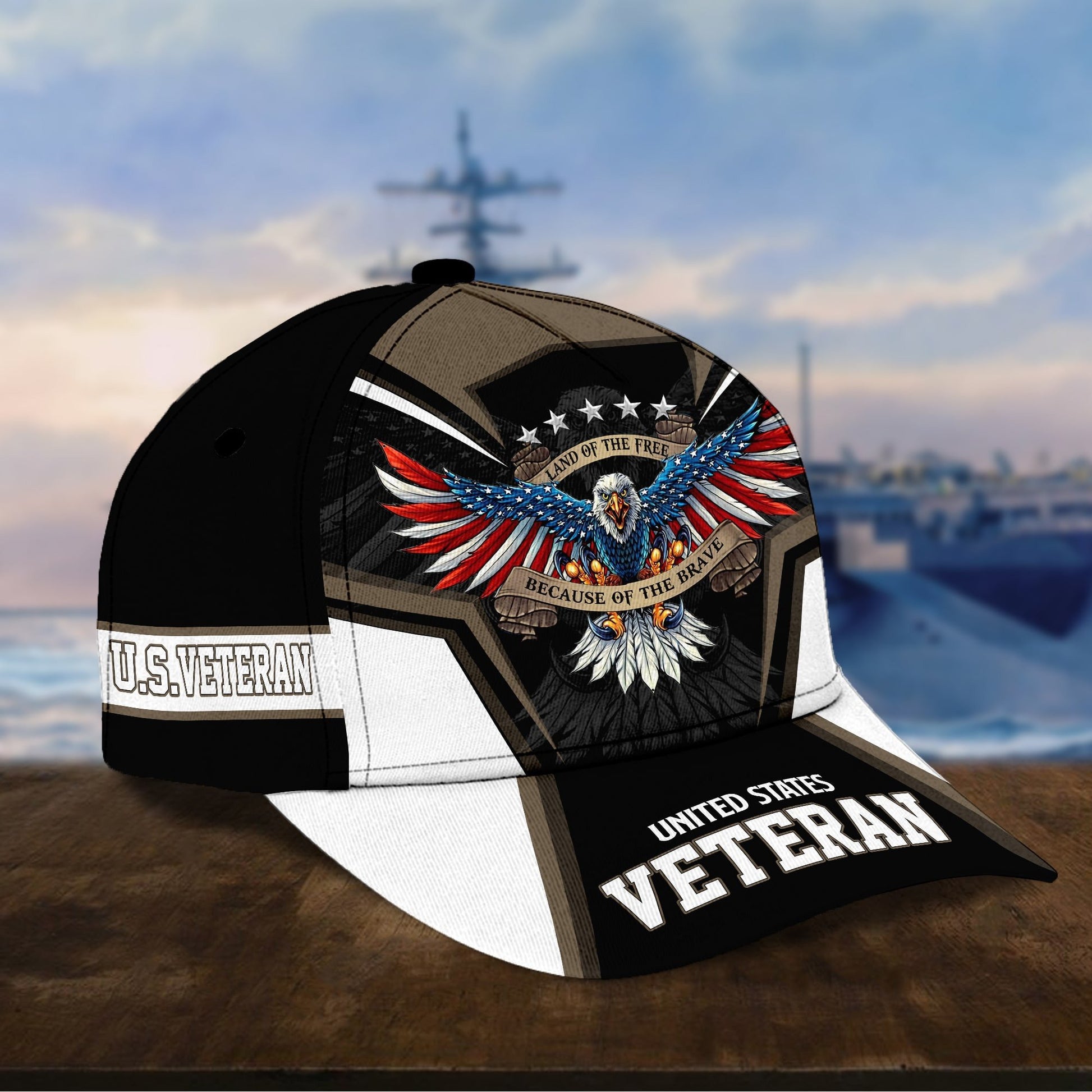 Premium Land Of The Free U.S. Veteran 3D Cap NPVC110701