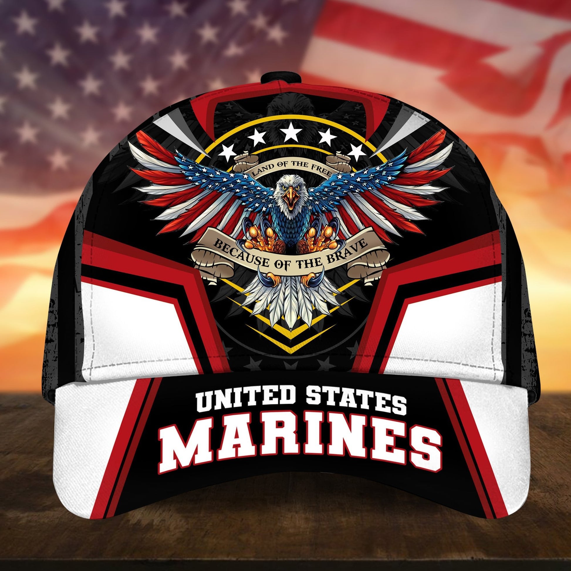 Premium Land Of The Free Because Of The Brave US Veteran Cap APVC190701