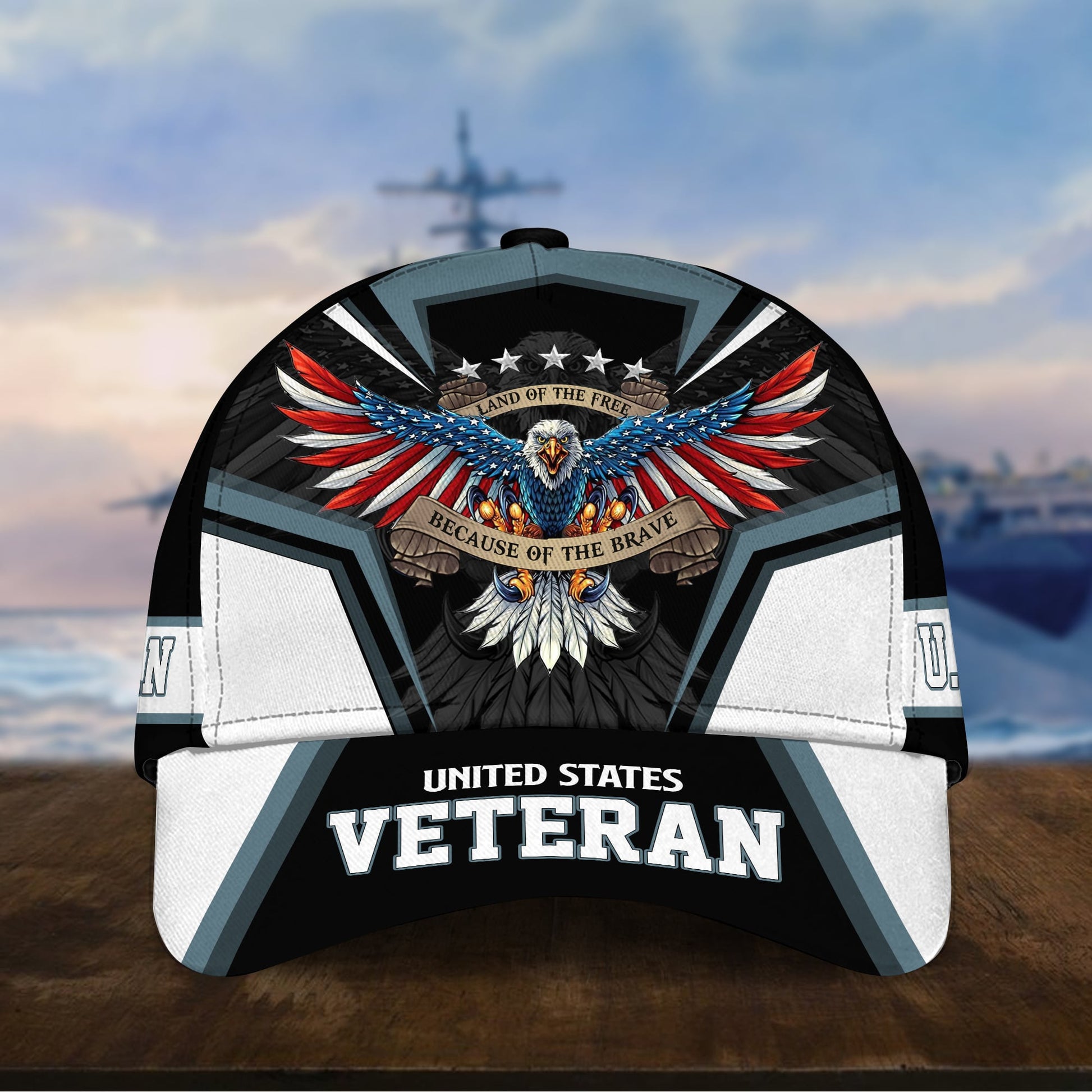 Premium Land Of The Free U.S. Veteran 3D Cap NPVC110701
