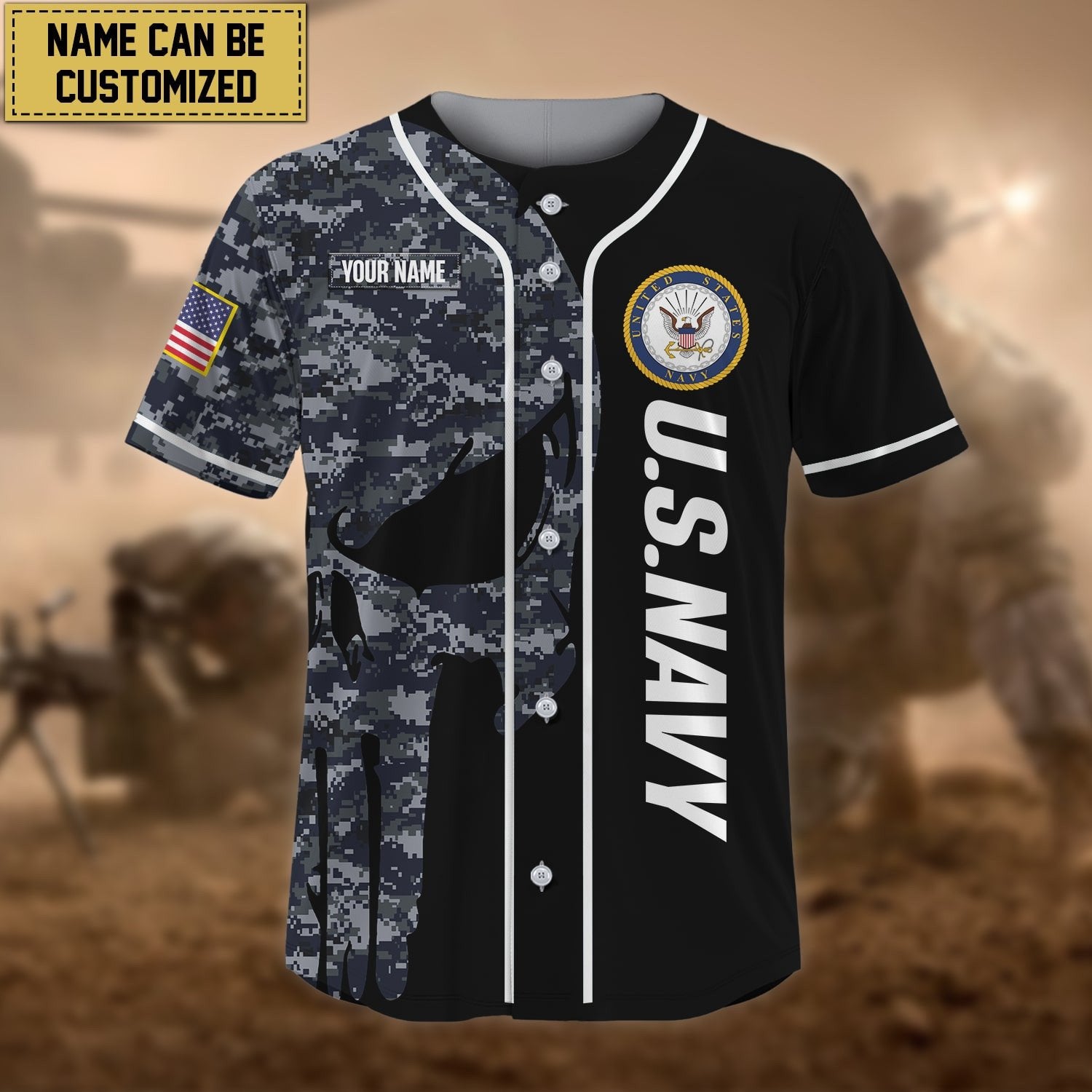 Premium Personalised US Veteran Baseball Jersey NPVC100201