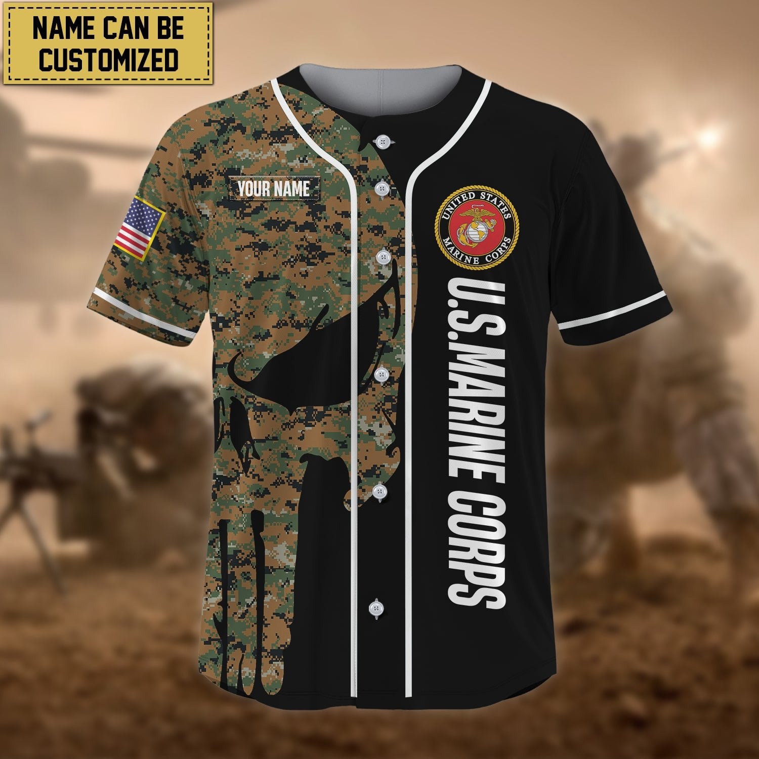 Premium Personalised US Veteran Baseball Jersey NPVC100201