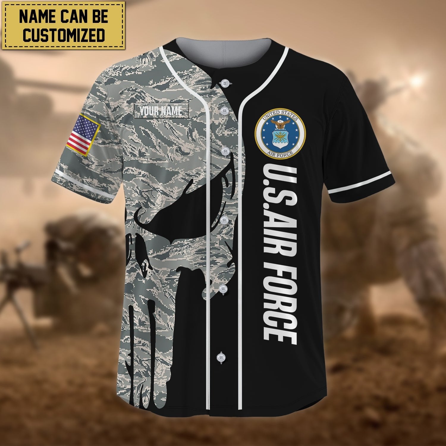 Premium Personalised US Veteran Baseball Jersey NPVC100201