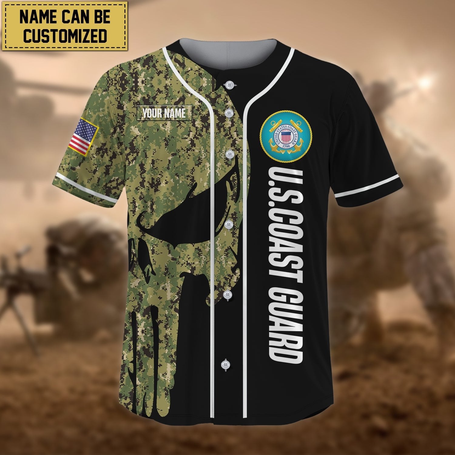 Premium Personalised US Veteran Baseball Jersey NPVC100201