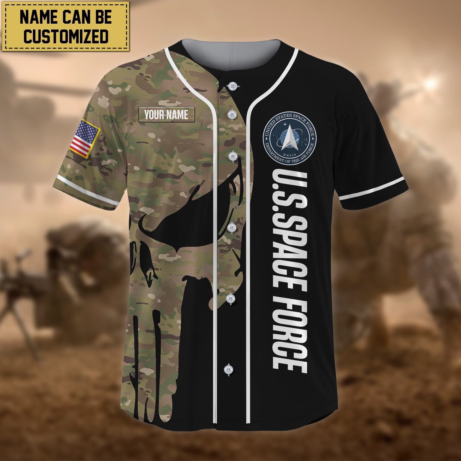 Premium Personalised US Veteran Baseball Jersey NPVC100201