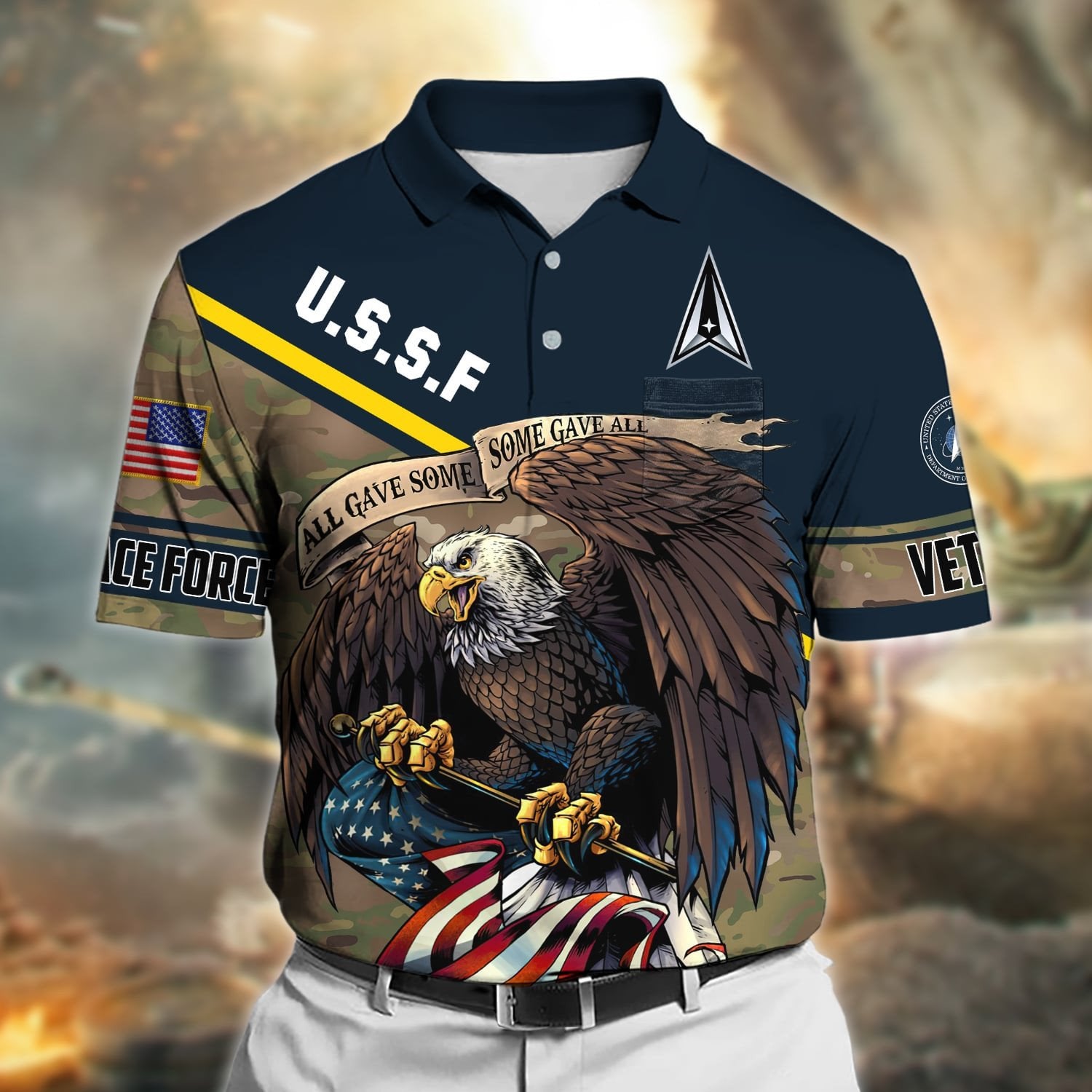 Premium All Gave Some Some Gave All US Veteran Polo Shirt With Pocket NPVC090401